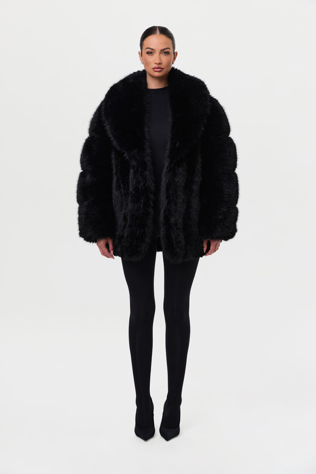 Faux Mink Pelted Coat