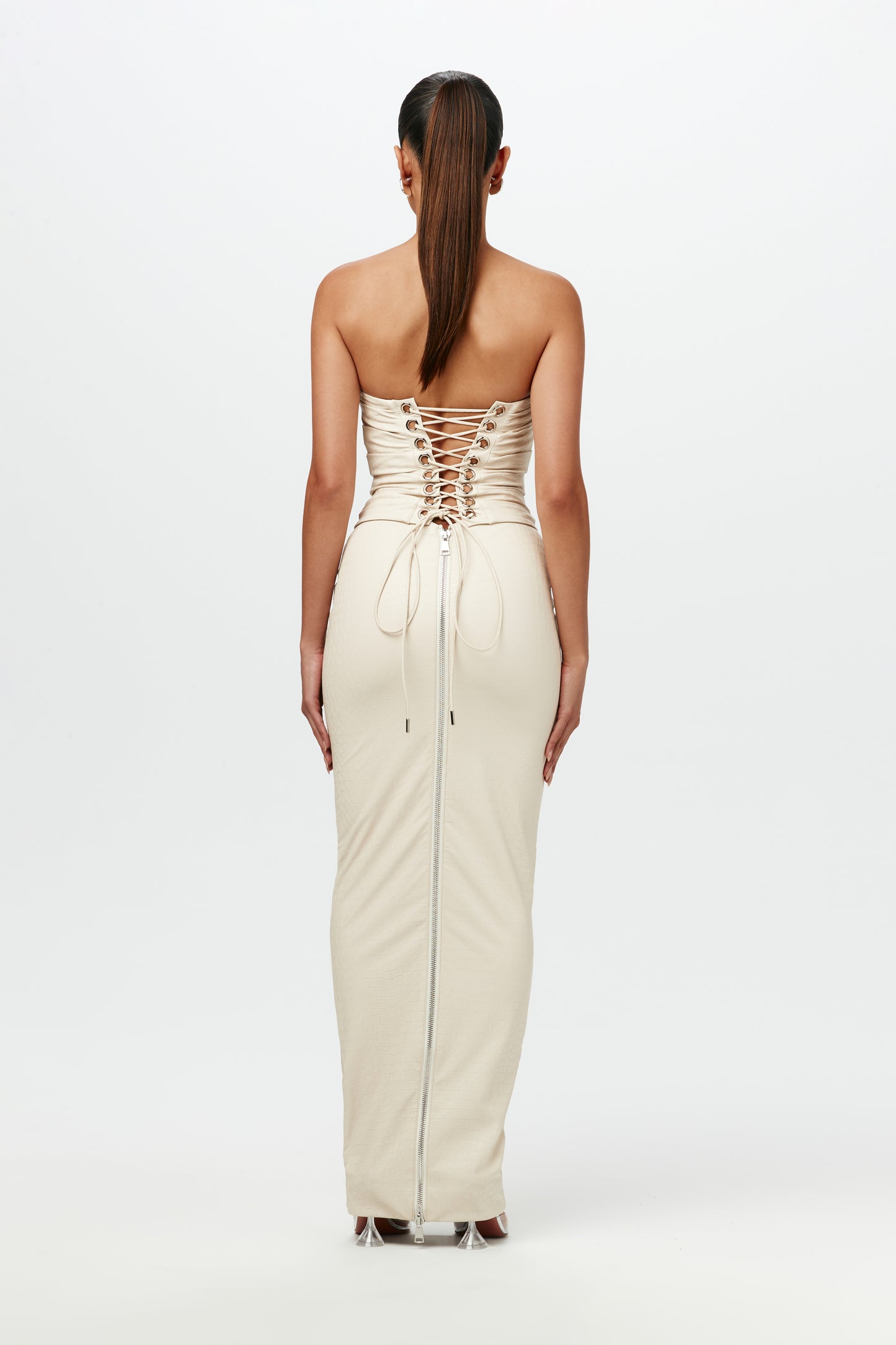 Croc Zip Up Maxi Skirt