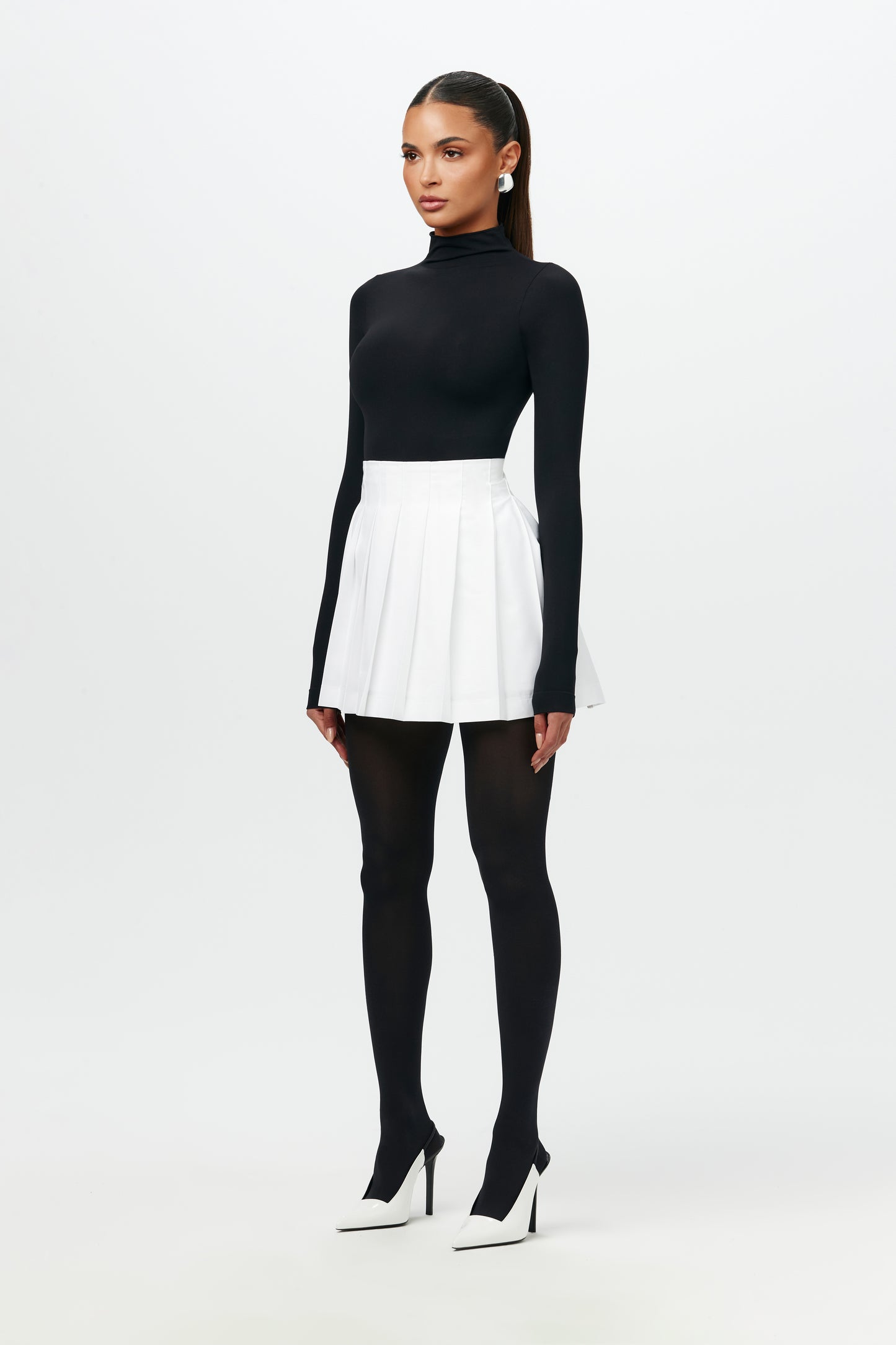 Shirting Pleated Mini Skirt