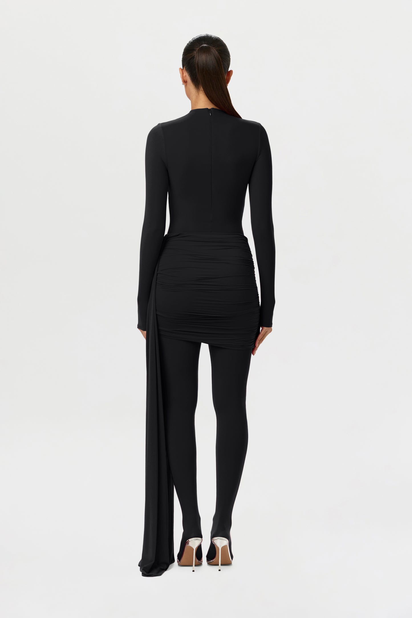 Naked Ruched Drape Mini Skirt