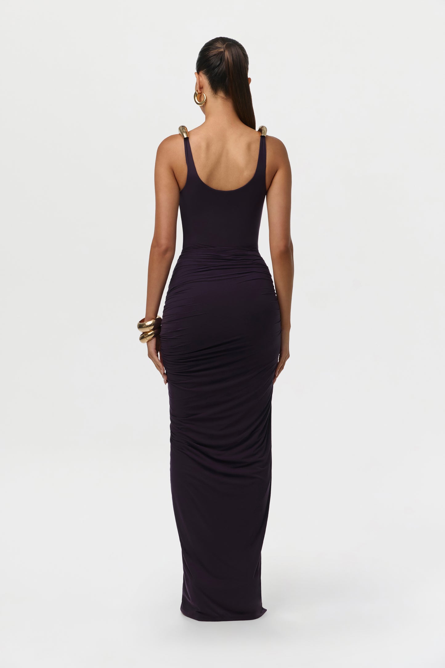 Naked Ruched Drape Maxi Skirt