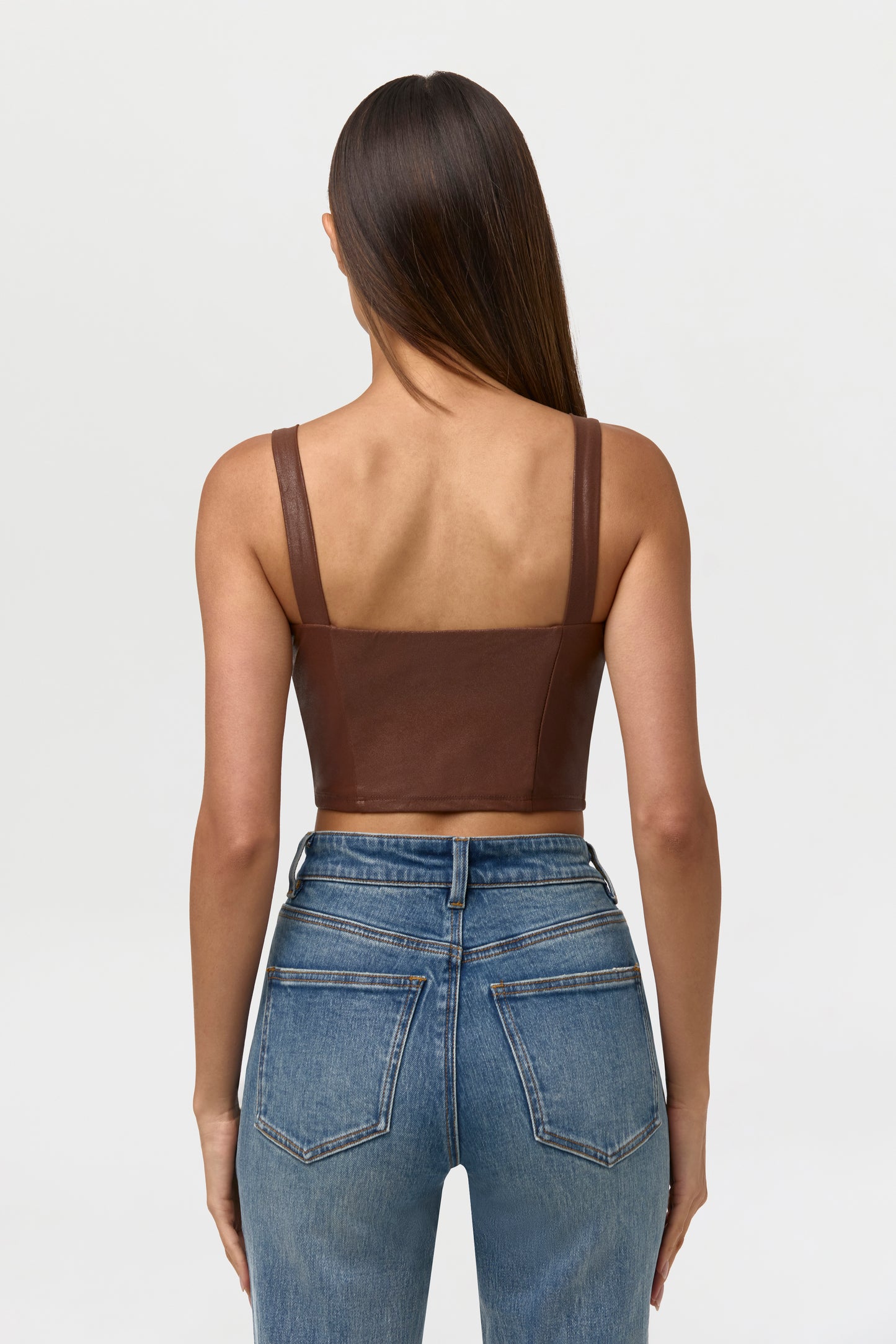 Vegan Leather Tank Crop Top