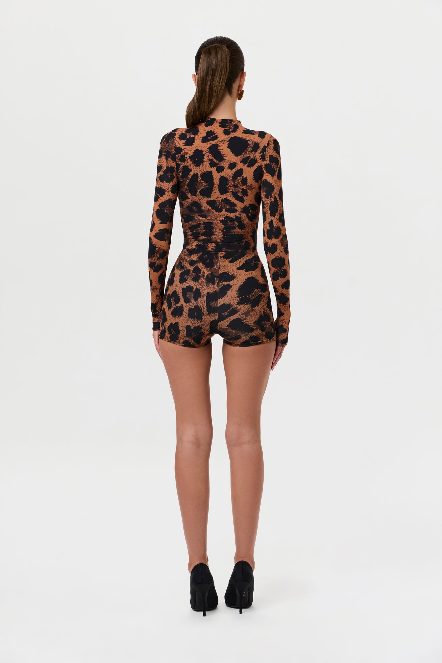 Naked Print Scooped Waist Hot Short