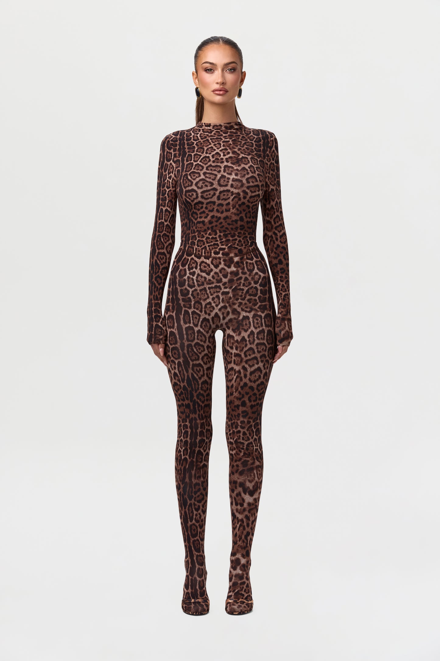 Naked Print Mock Neck Top