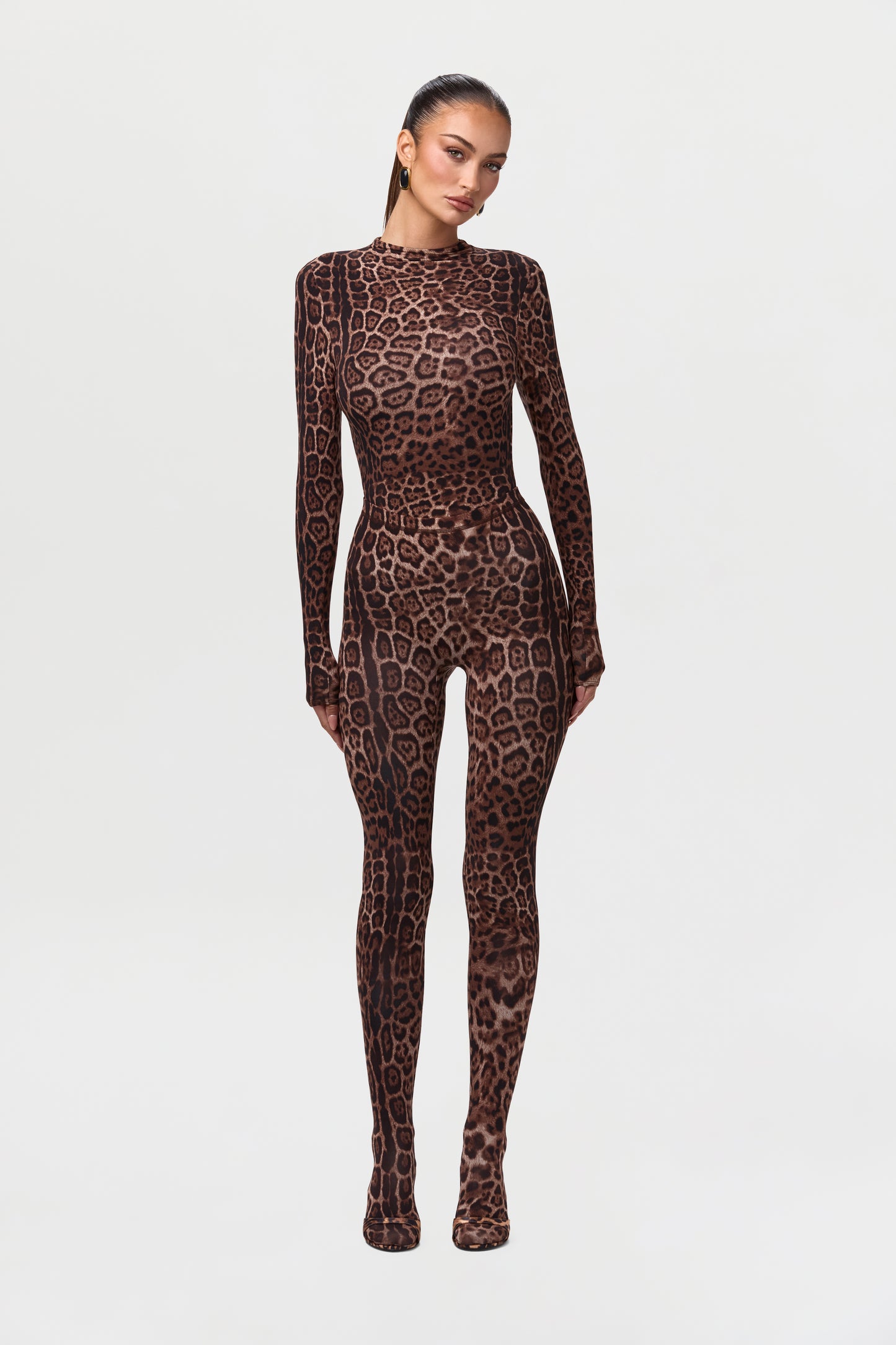 Naked Print Mock Neck Top