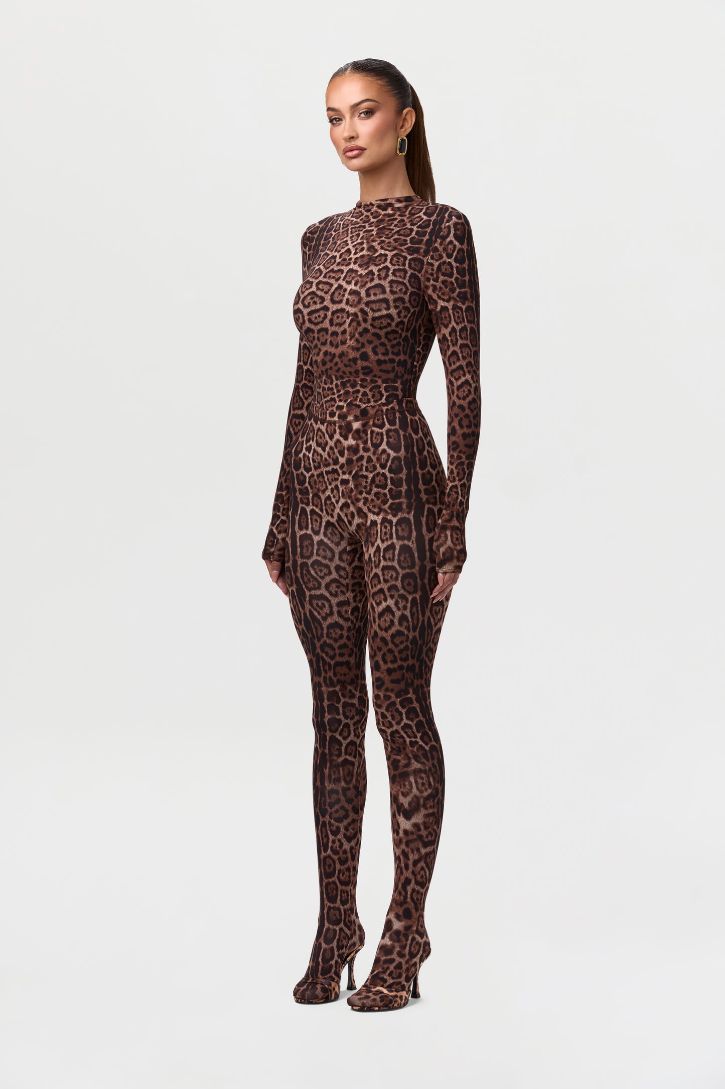 Naked Print Mock Neck Top