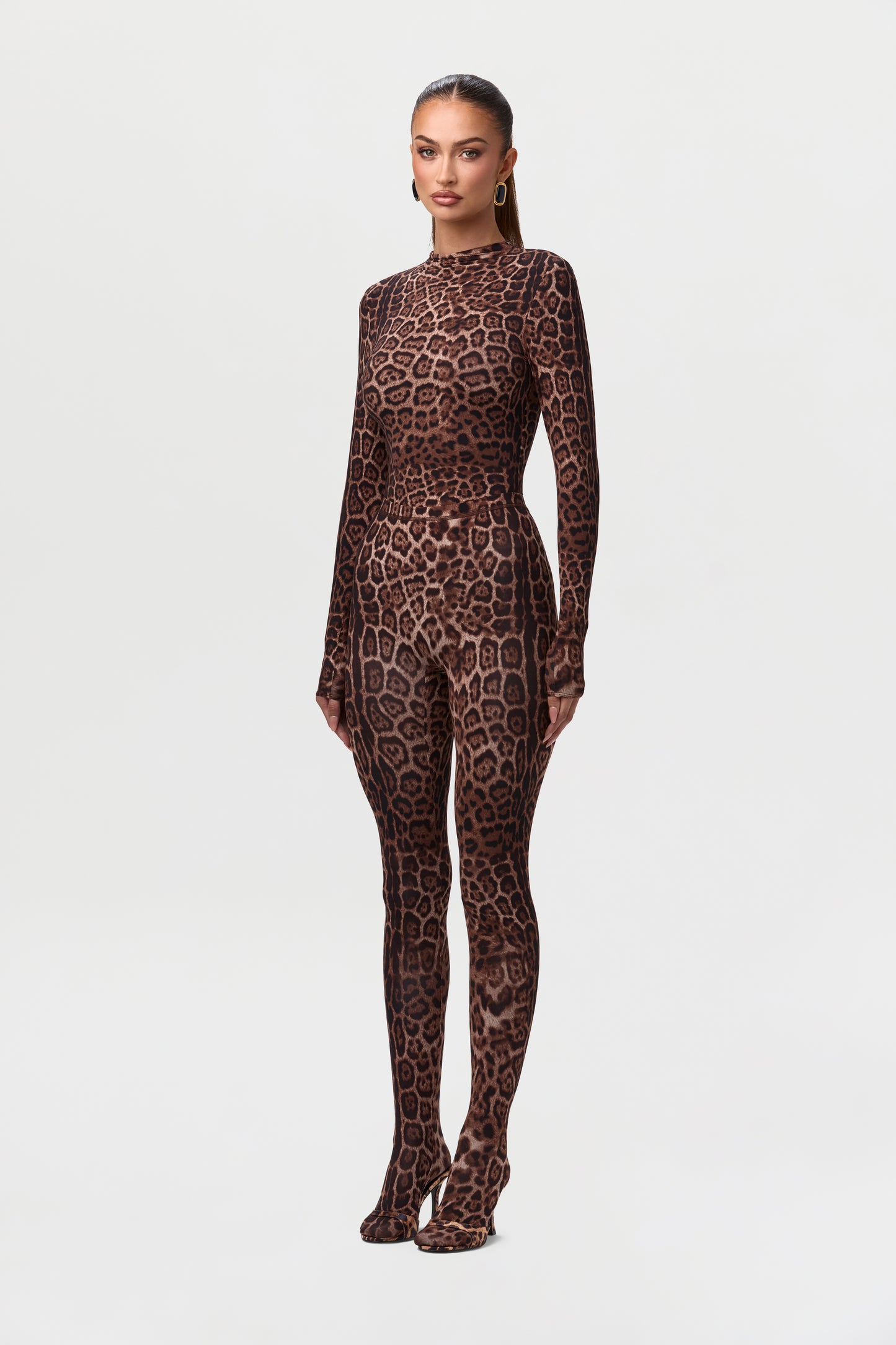 Naked Print Mock Neck Top