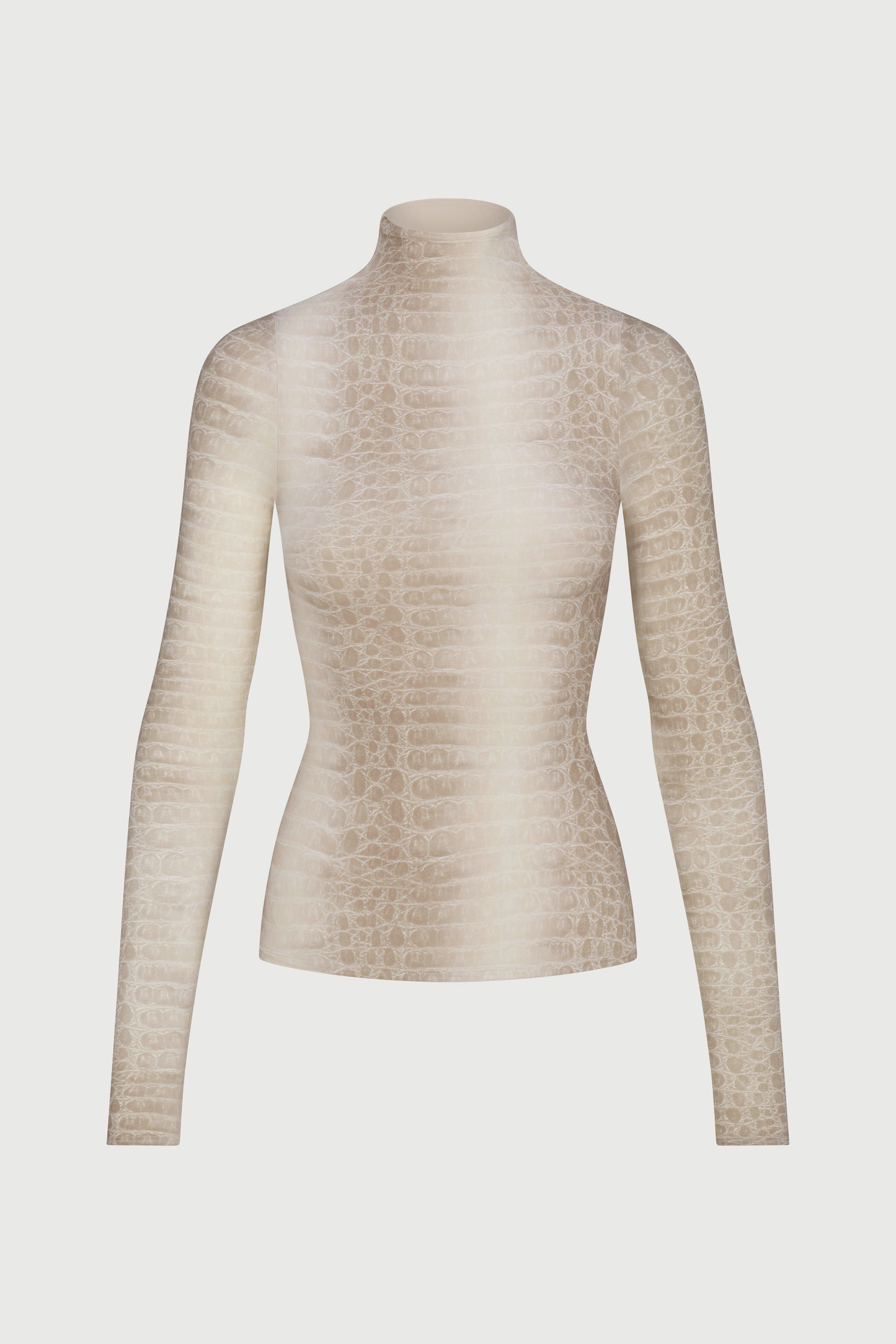 Naked Print Mock Neck Top