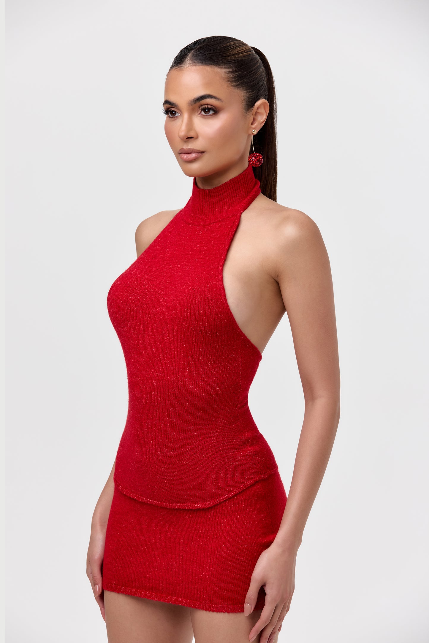 Bouclé Knit Halter Top