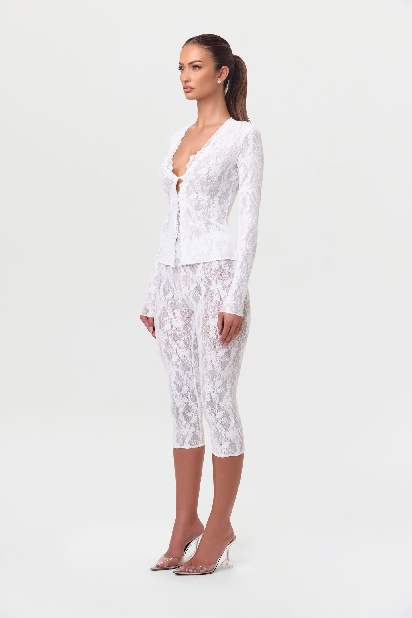 Stretch Lace Cropped Legging