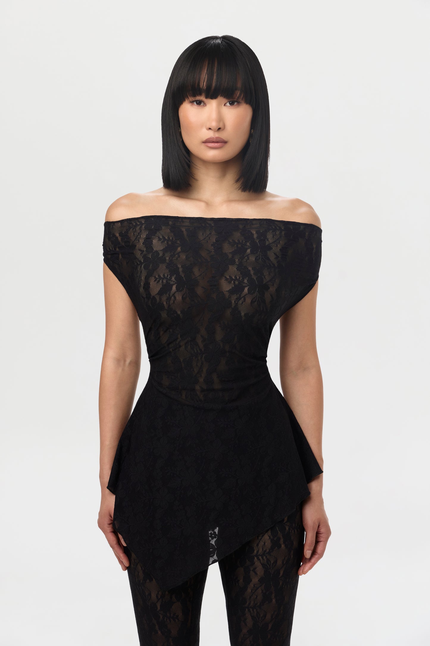 Stretch Lace Off-Shoulder Top