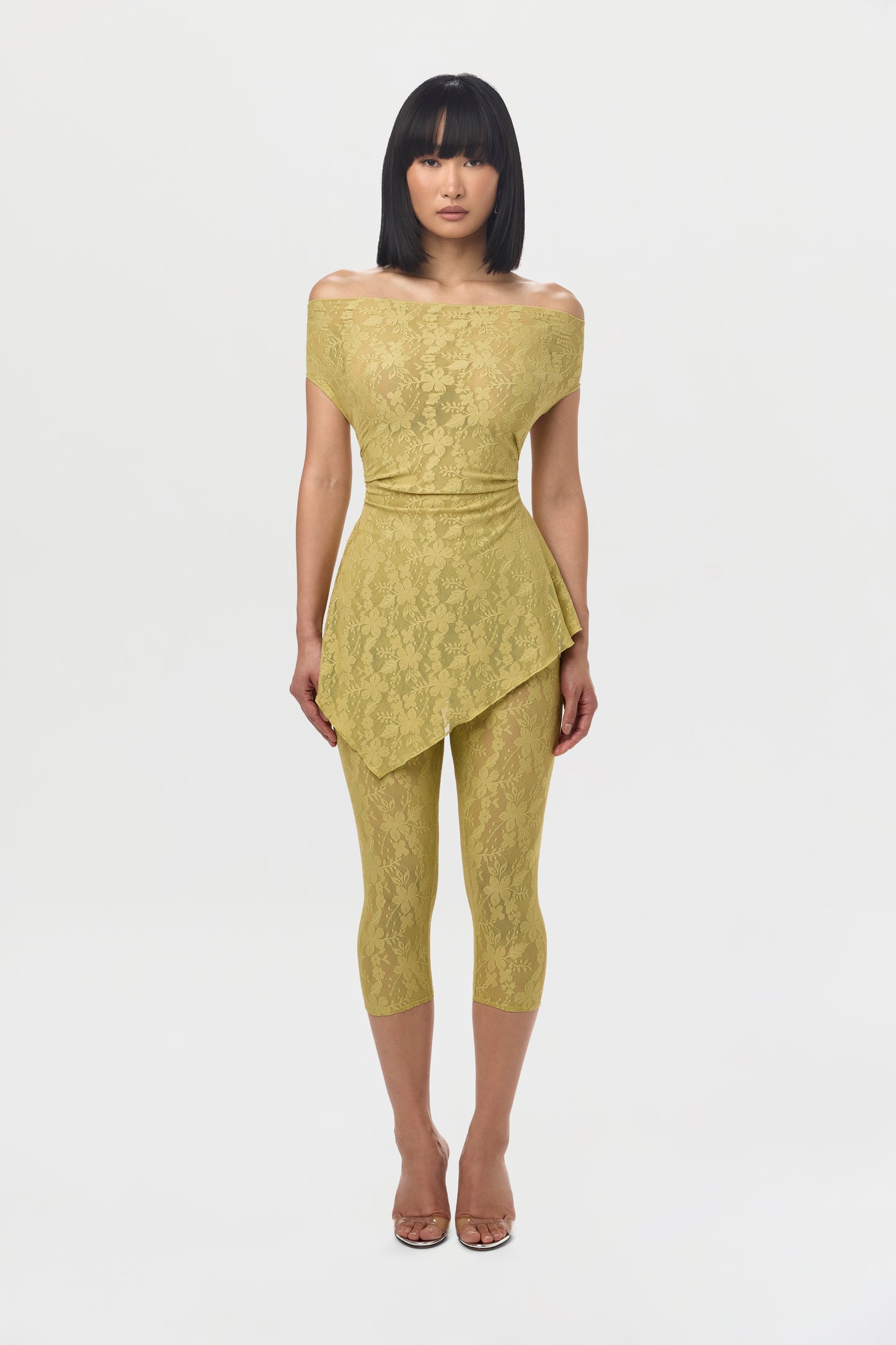 Stretch Lace Cropped Legging