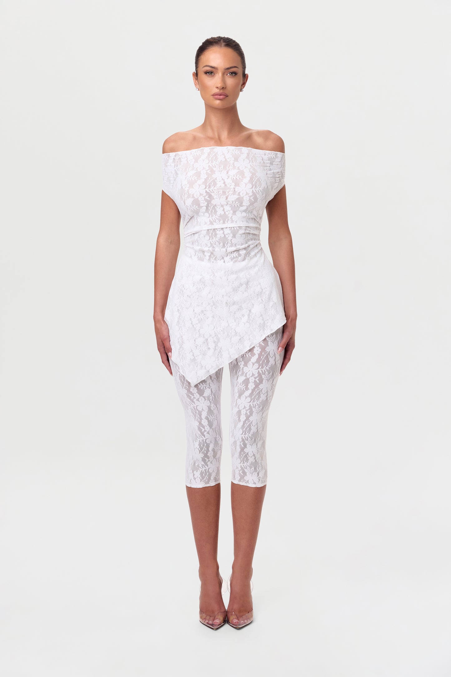 Stretch Lace Off-Shoulder Top