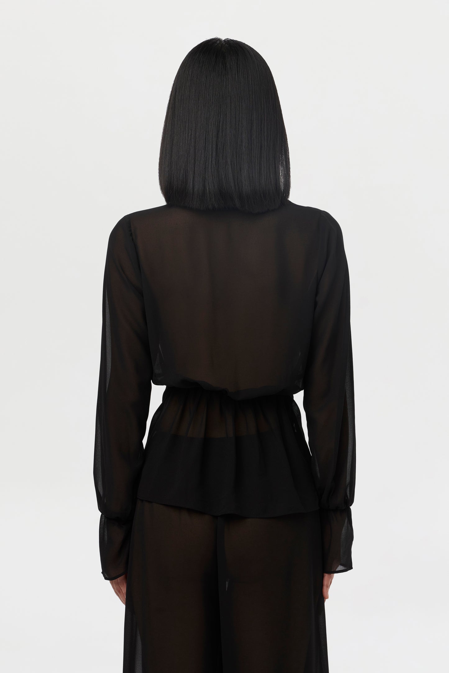 Chiffon Plunge Wrap Top