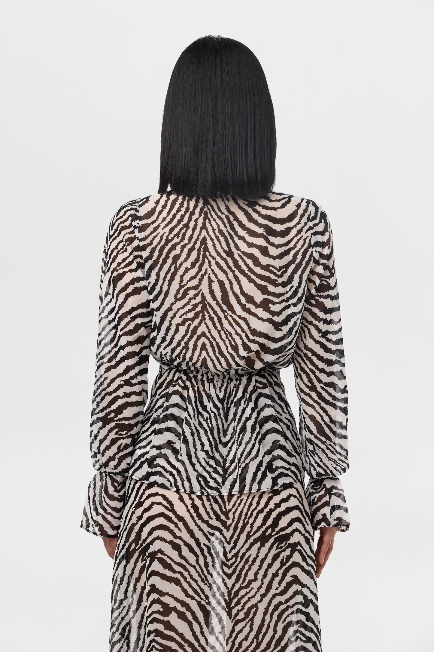 Chiffon Plunge Wrap Top