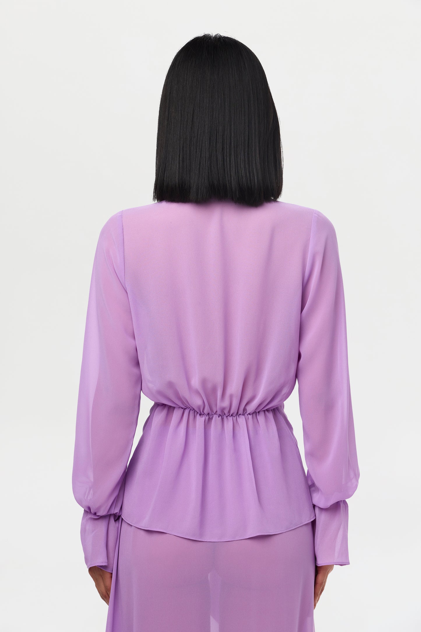 Chiffon Plunge Wrap Top