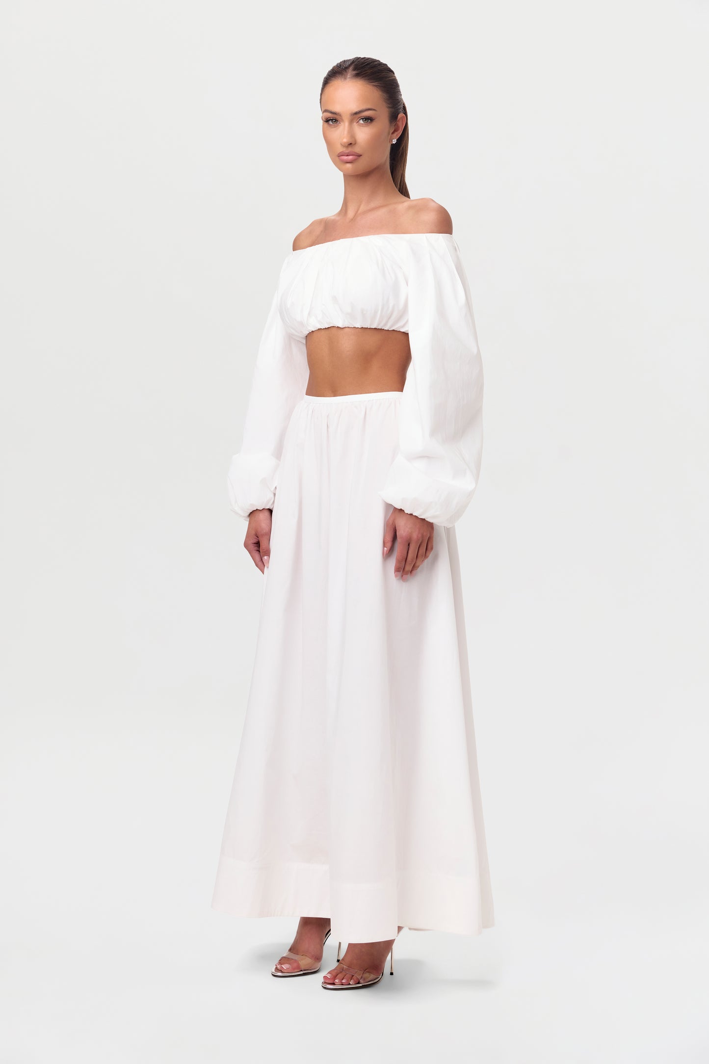 Shirting Flare Maxi Skirt