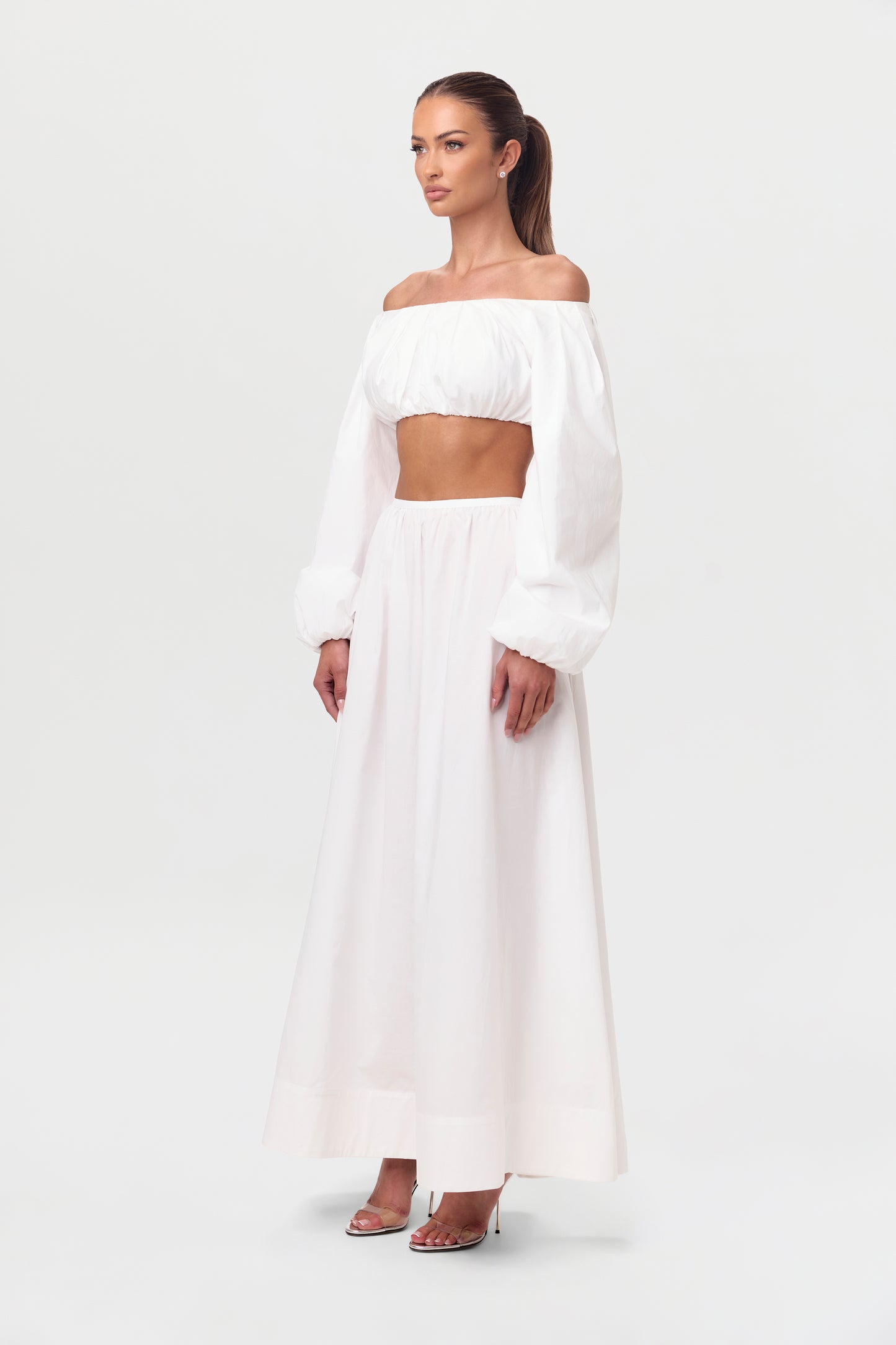 Shirting Flare Maxi Skirt