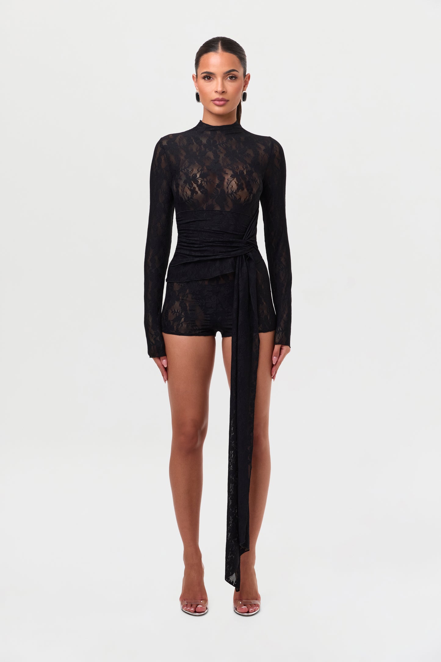 Stretch Lace Drape Top