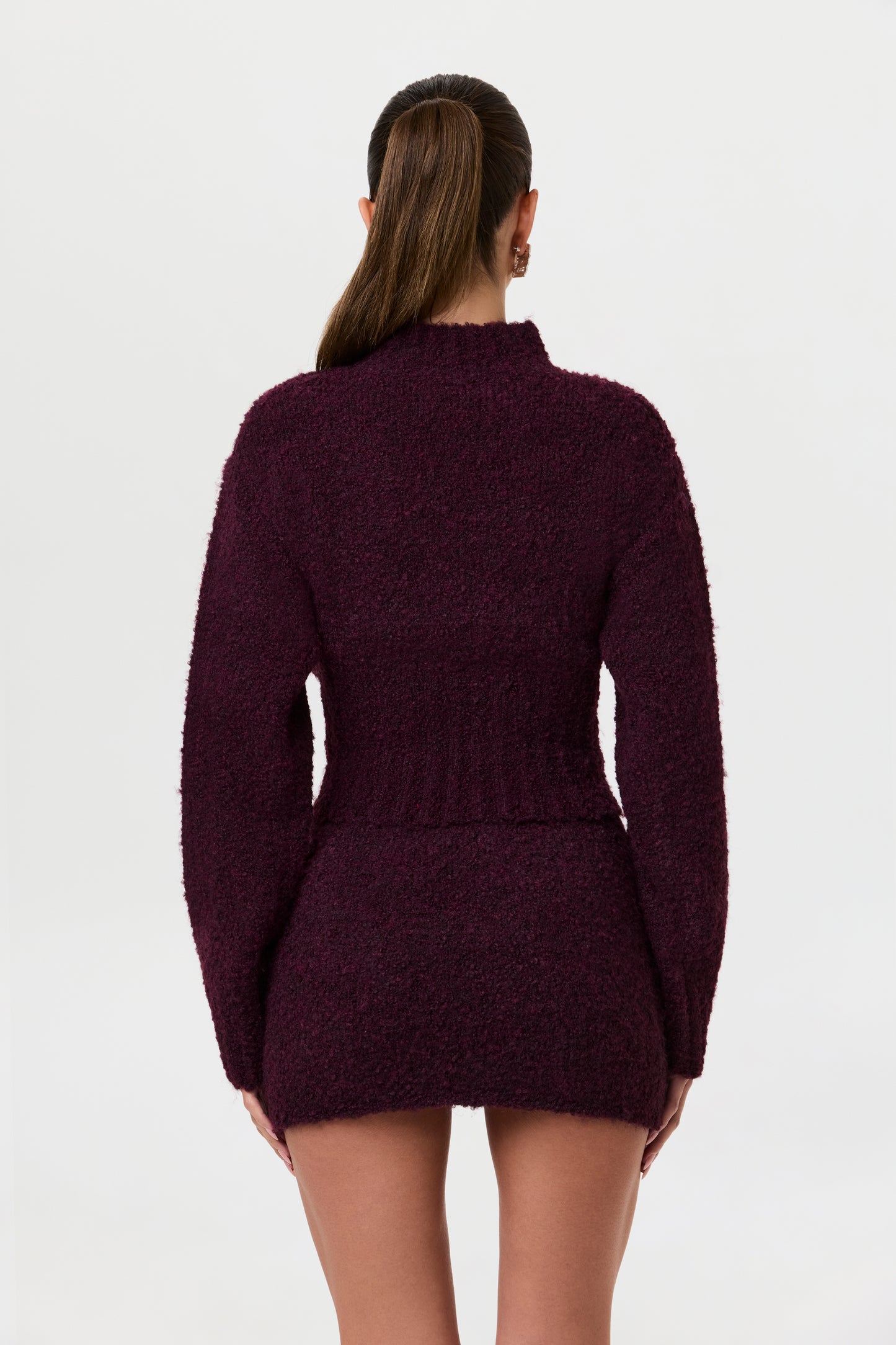 Bouclé Knit Sweater Mini Skirt