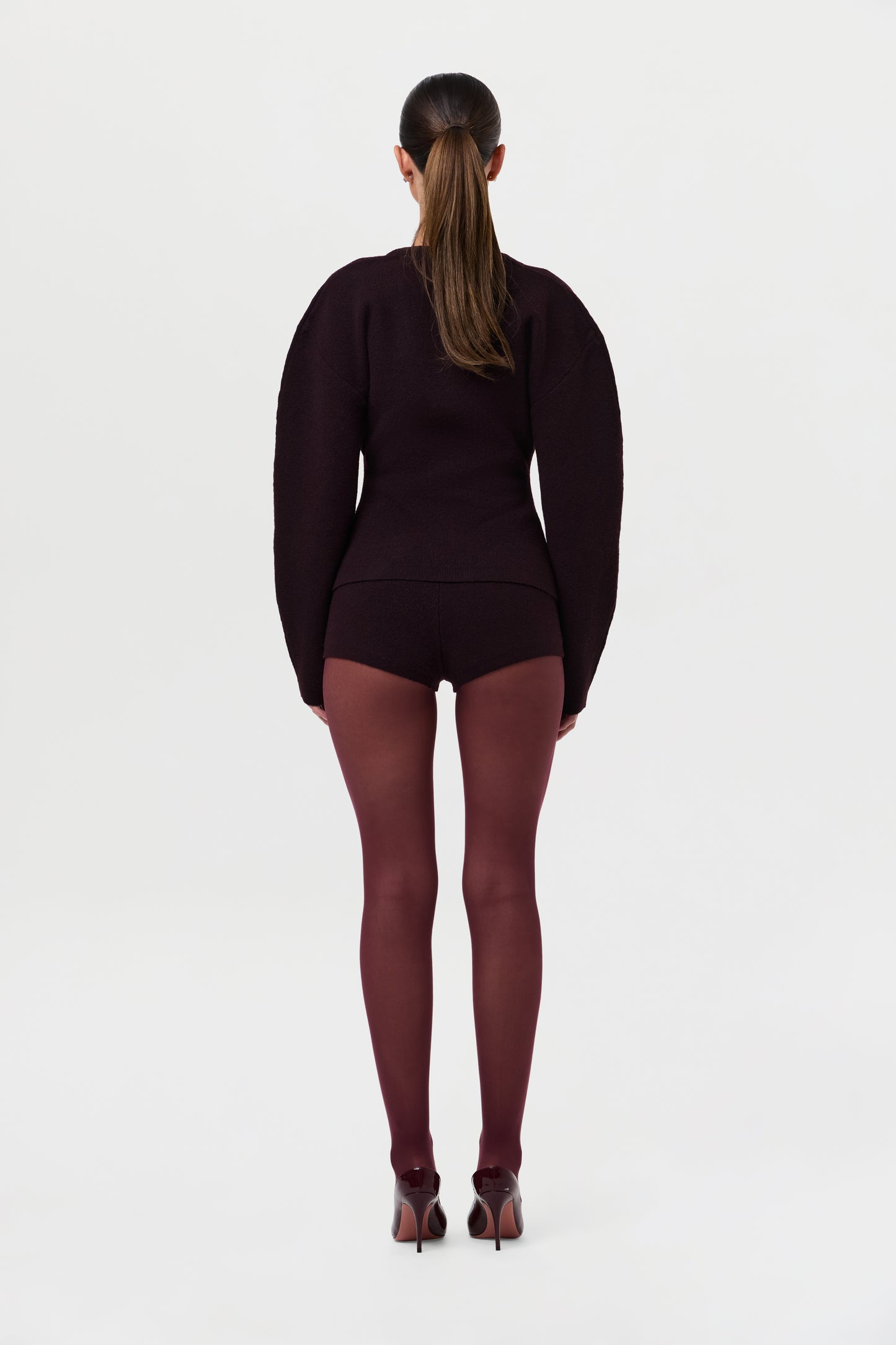 Knit V-Neck Rhinestone Cardigan