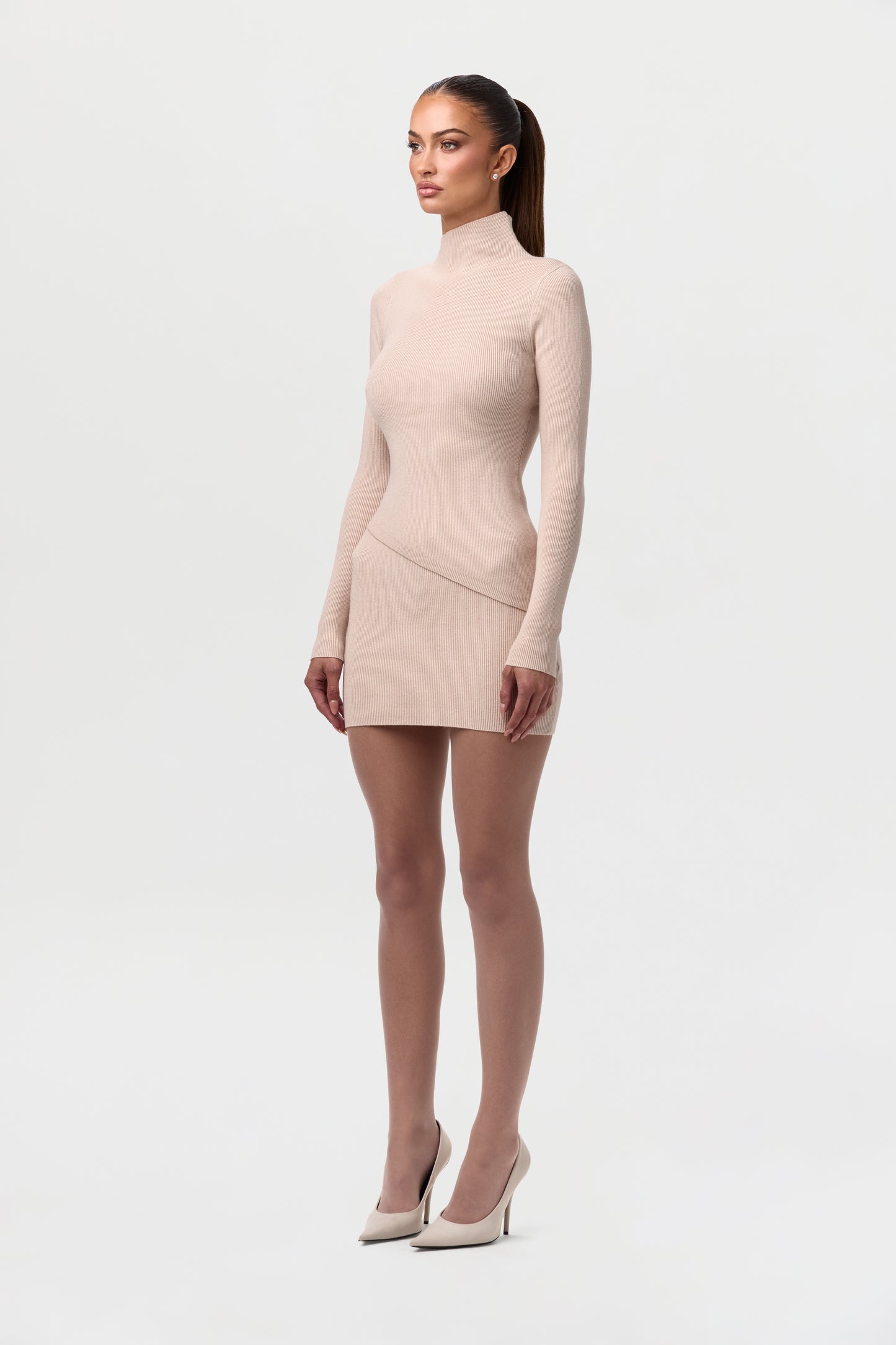 Ribbed-Knit Asymmetric Top