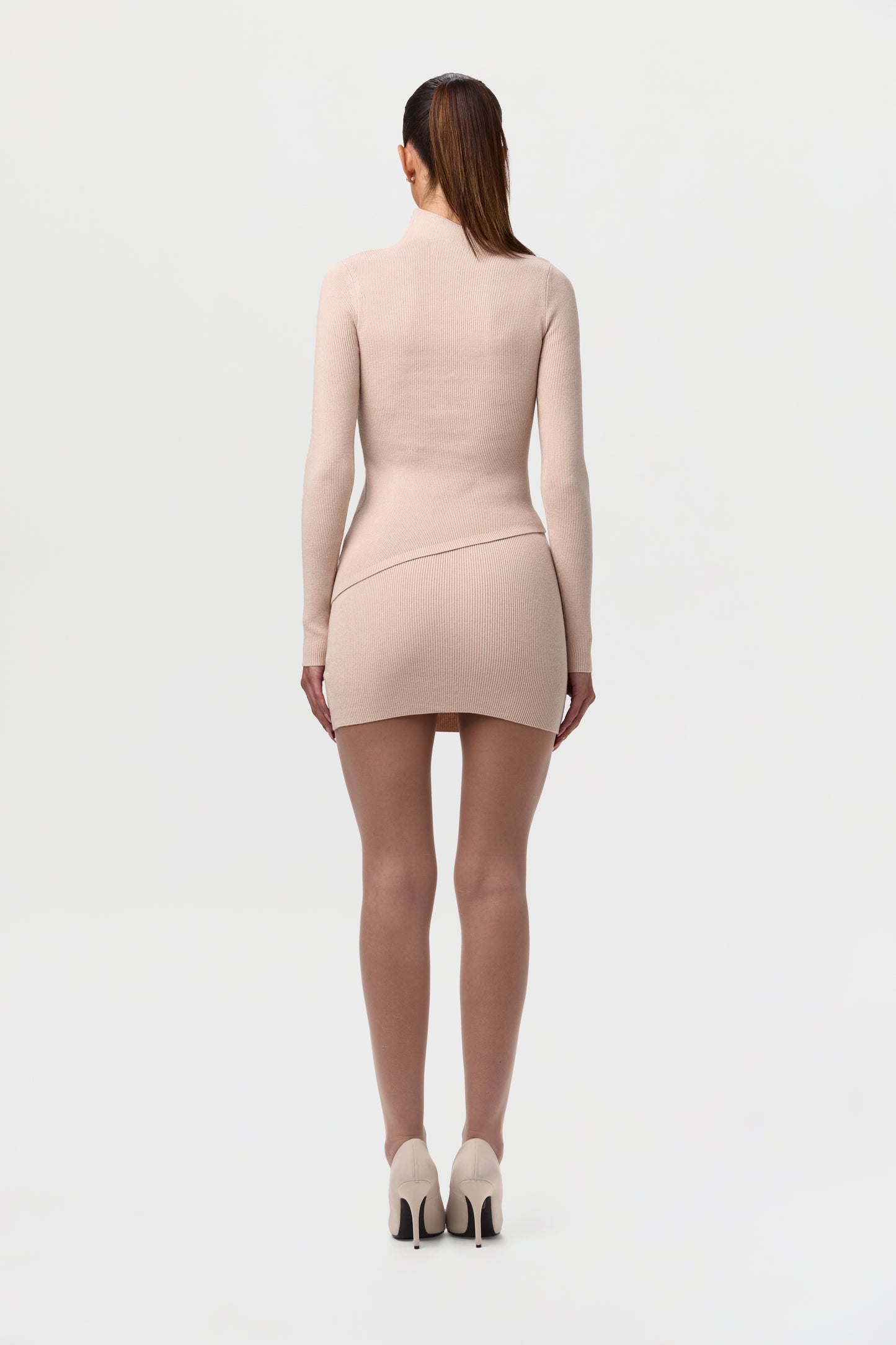 Ribbed-Knit Asymmetric Top