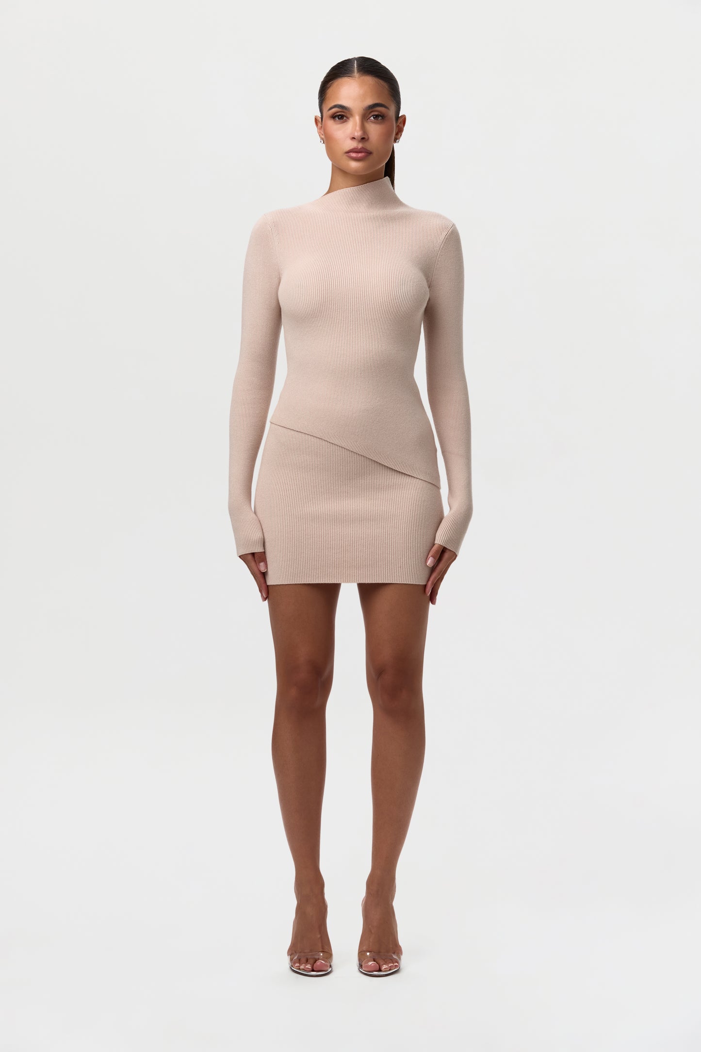 Ribbed-Knit Asymmetric Top
