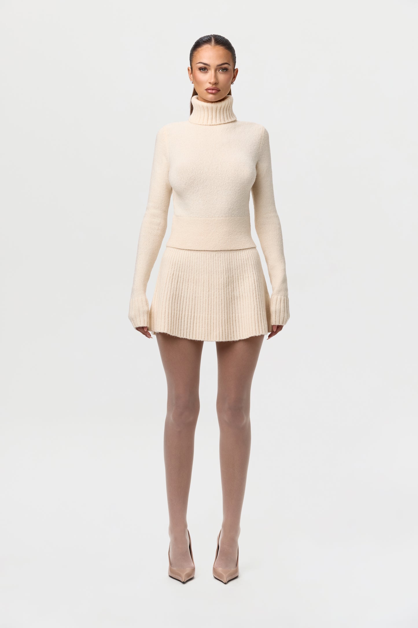 Knit Ribbed Turtleneck Sweater
