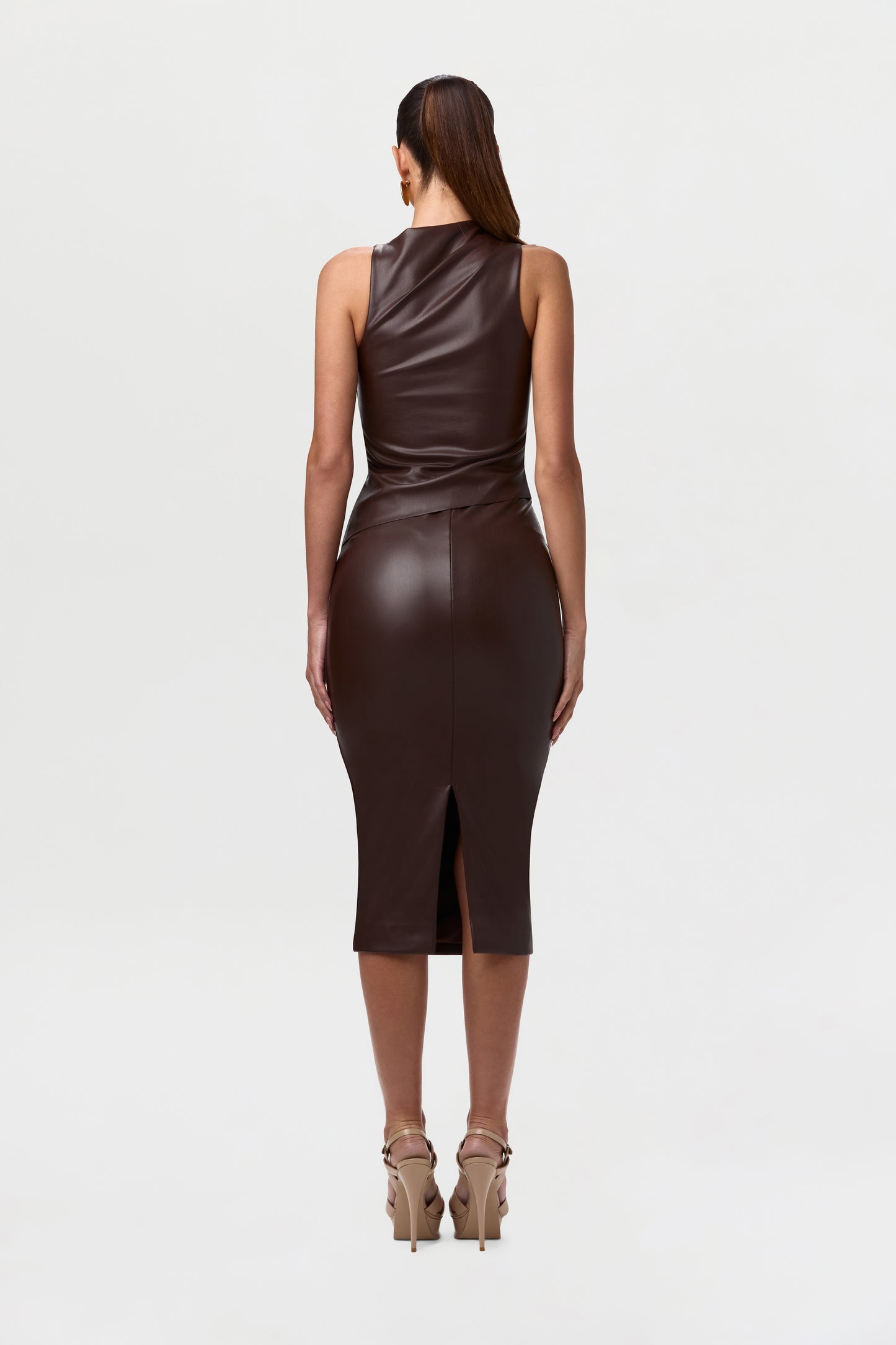 Vegan Leather Sleeveless Top