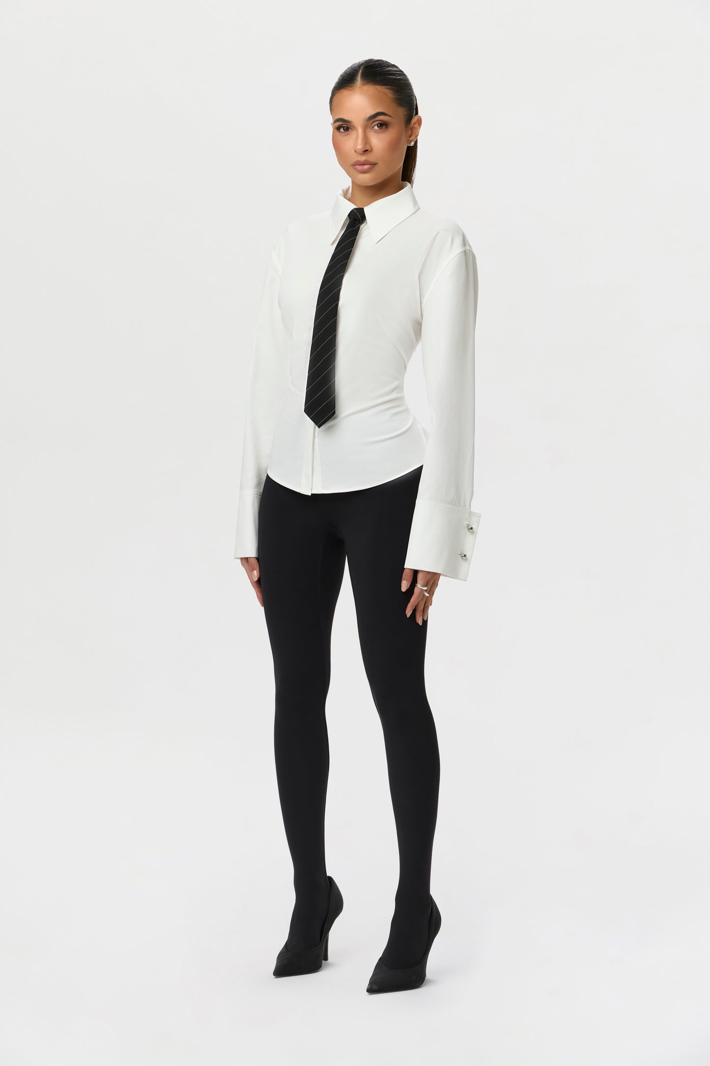 Shirting Contour Button Up Top