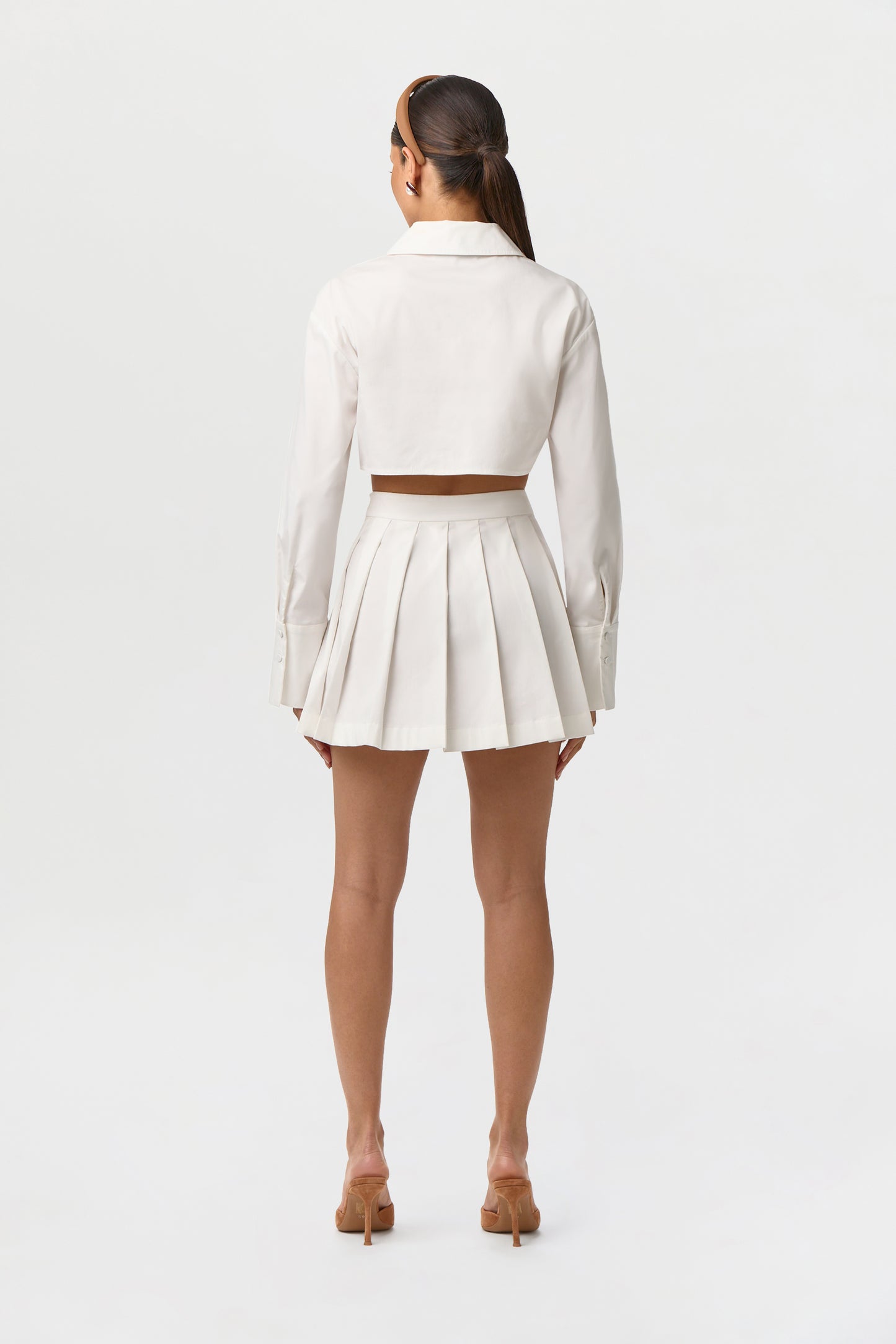 Shirting Button Up Crop Top