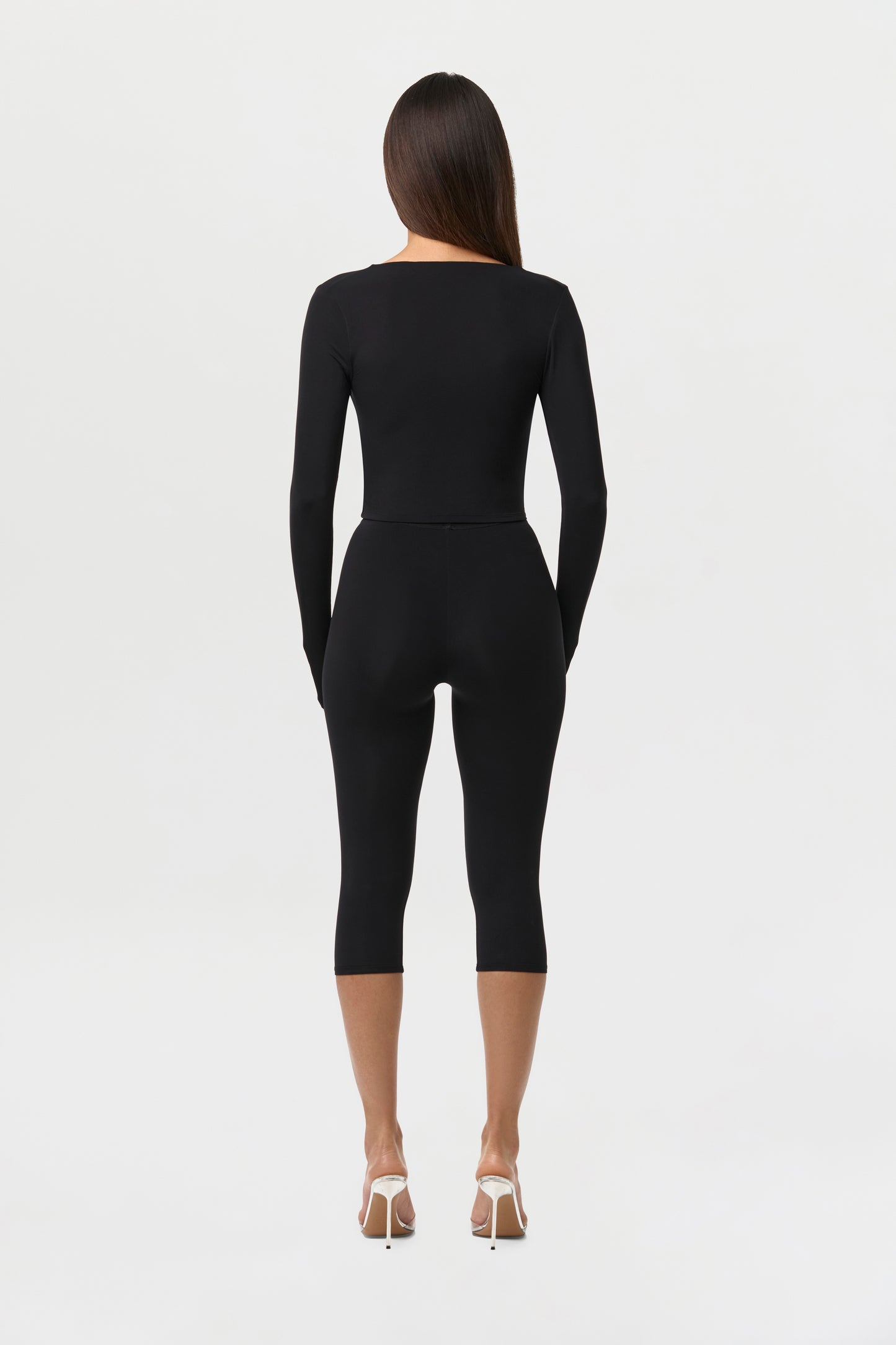 Naked Shirred Button Up Top