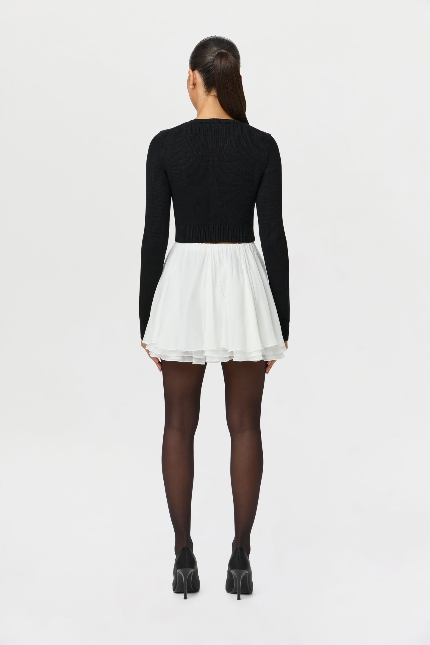 Chiffon Flare Mini Skirt