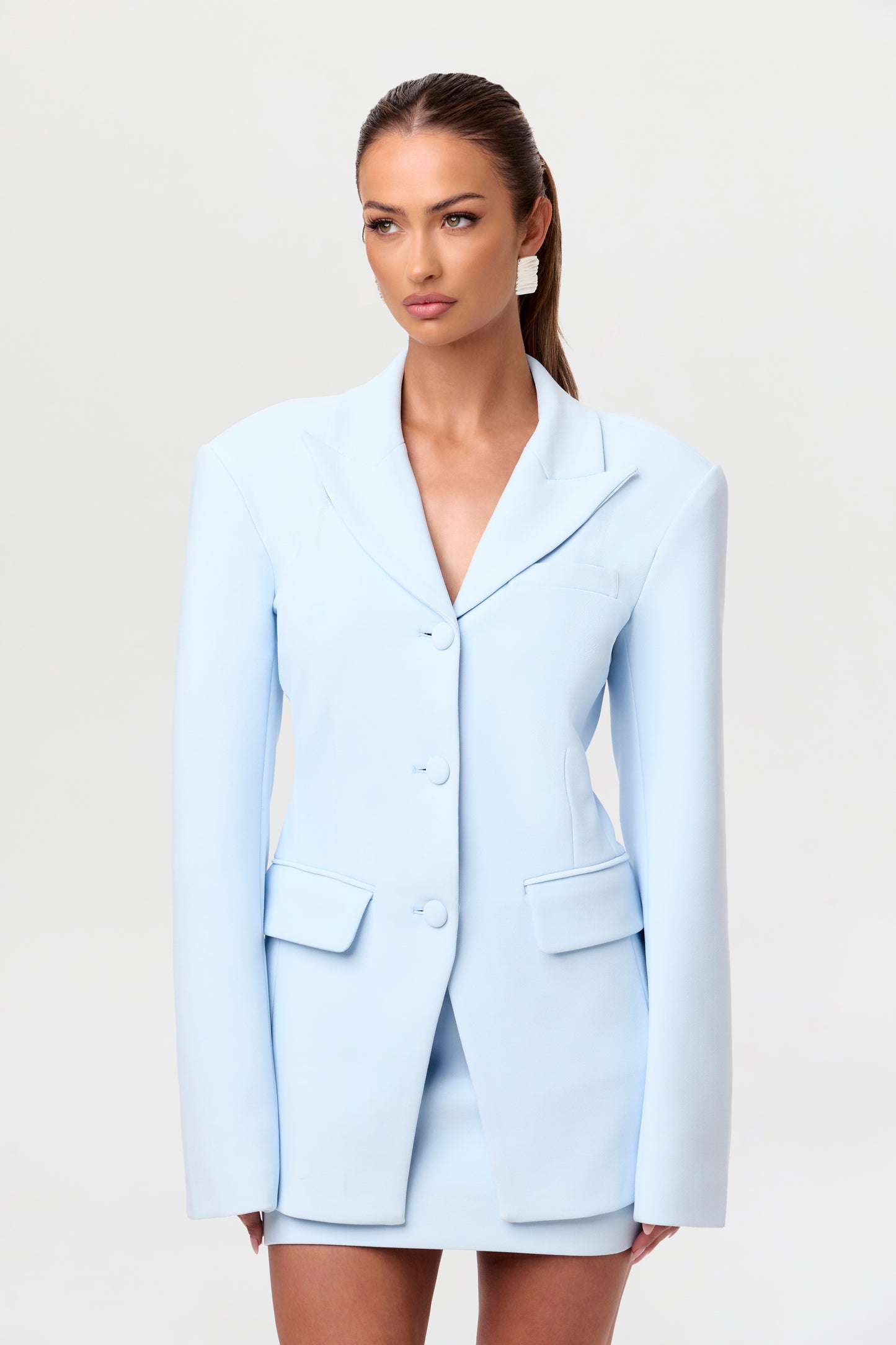 Suiting Power Shoulder Blazer