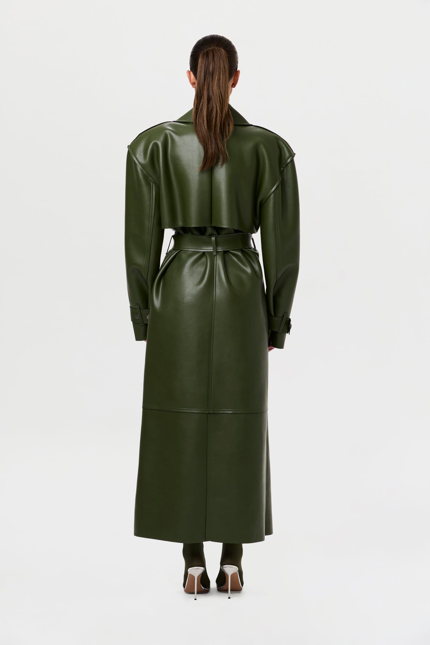 Vegan Leather Trench Coat