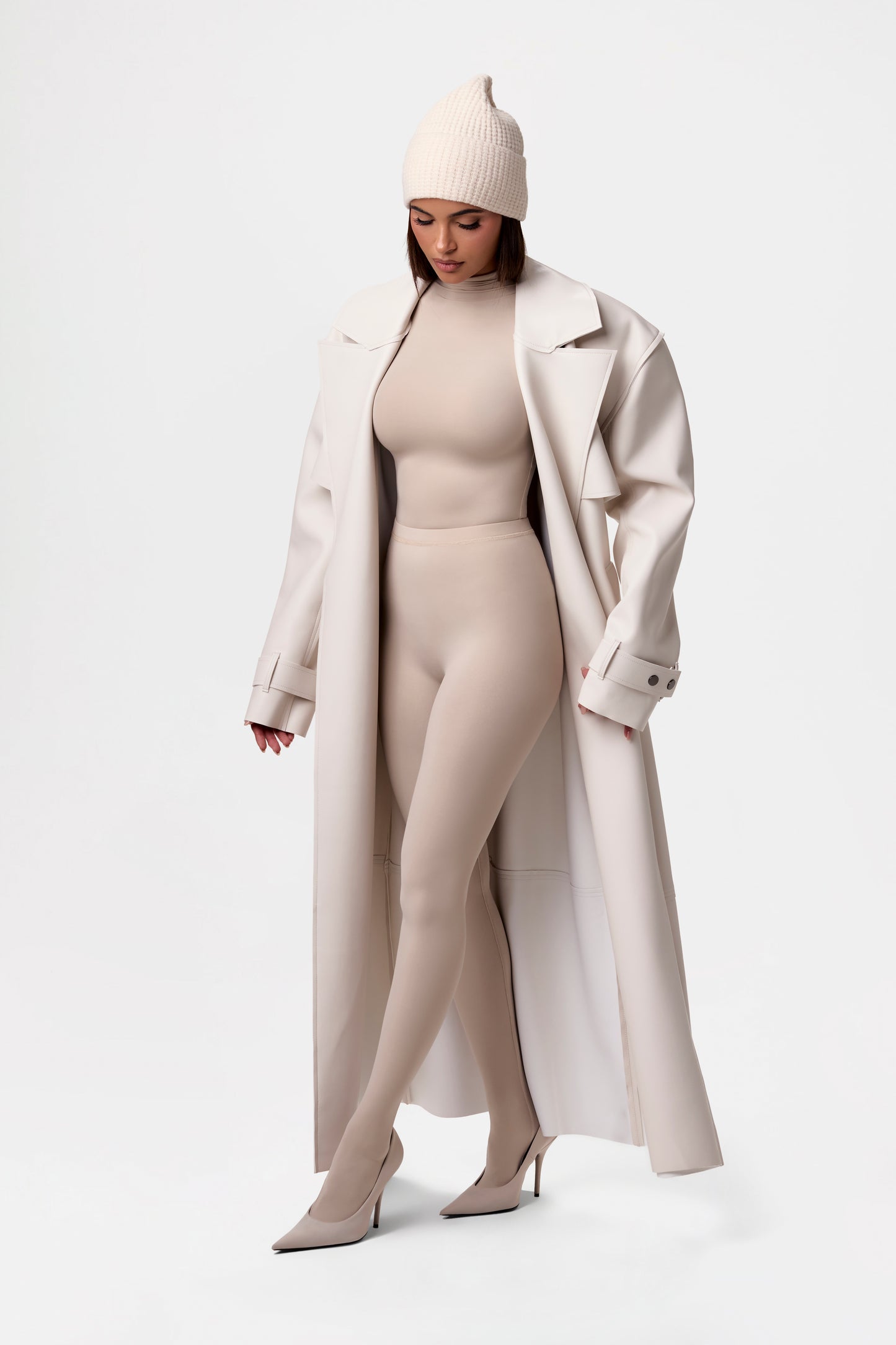 Vegan Leather Trench Coat
