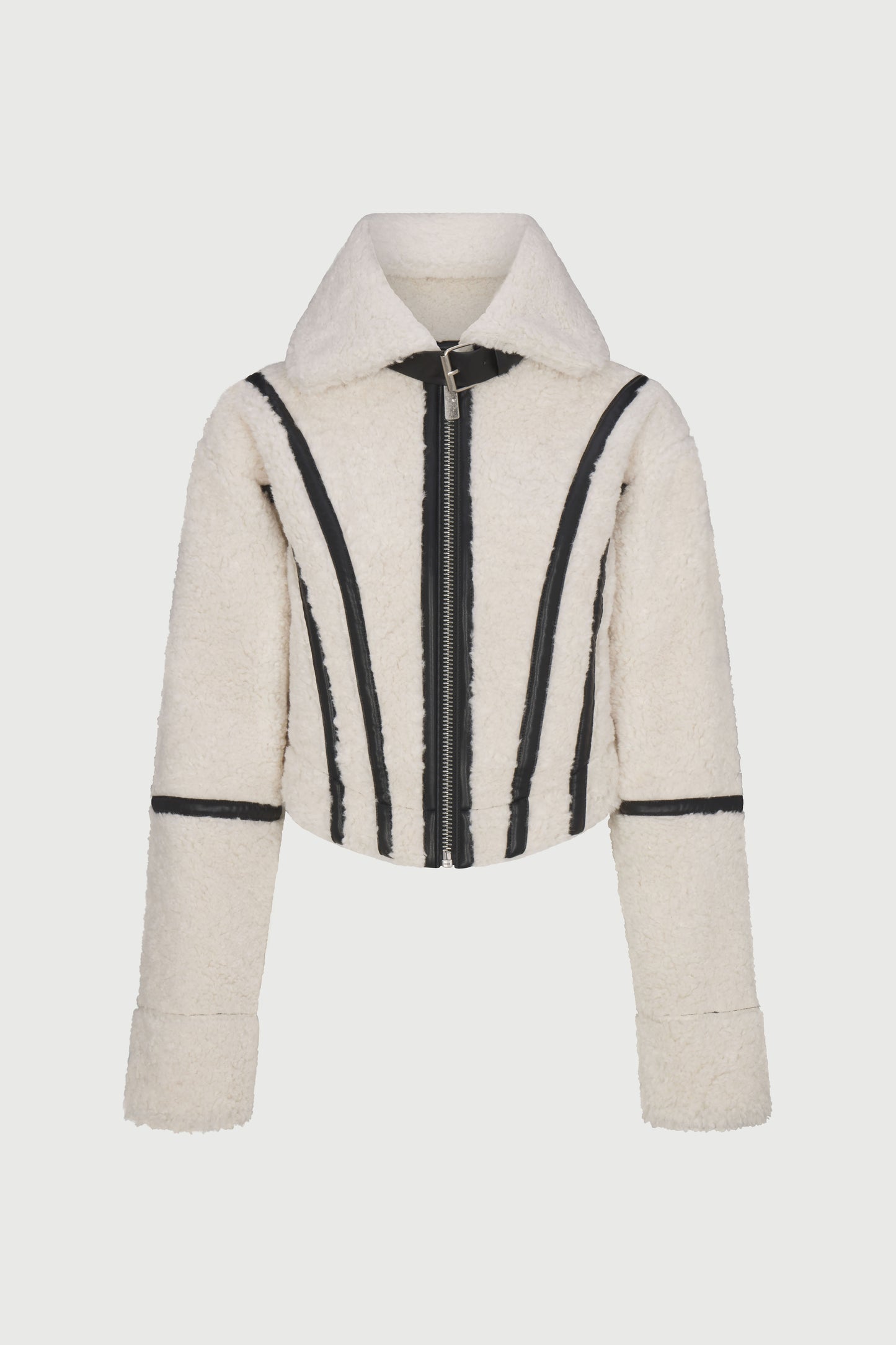 Reversible Vegan Leather Sherpa Jacket