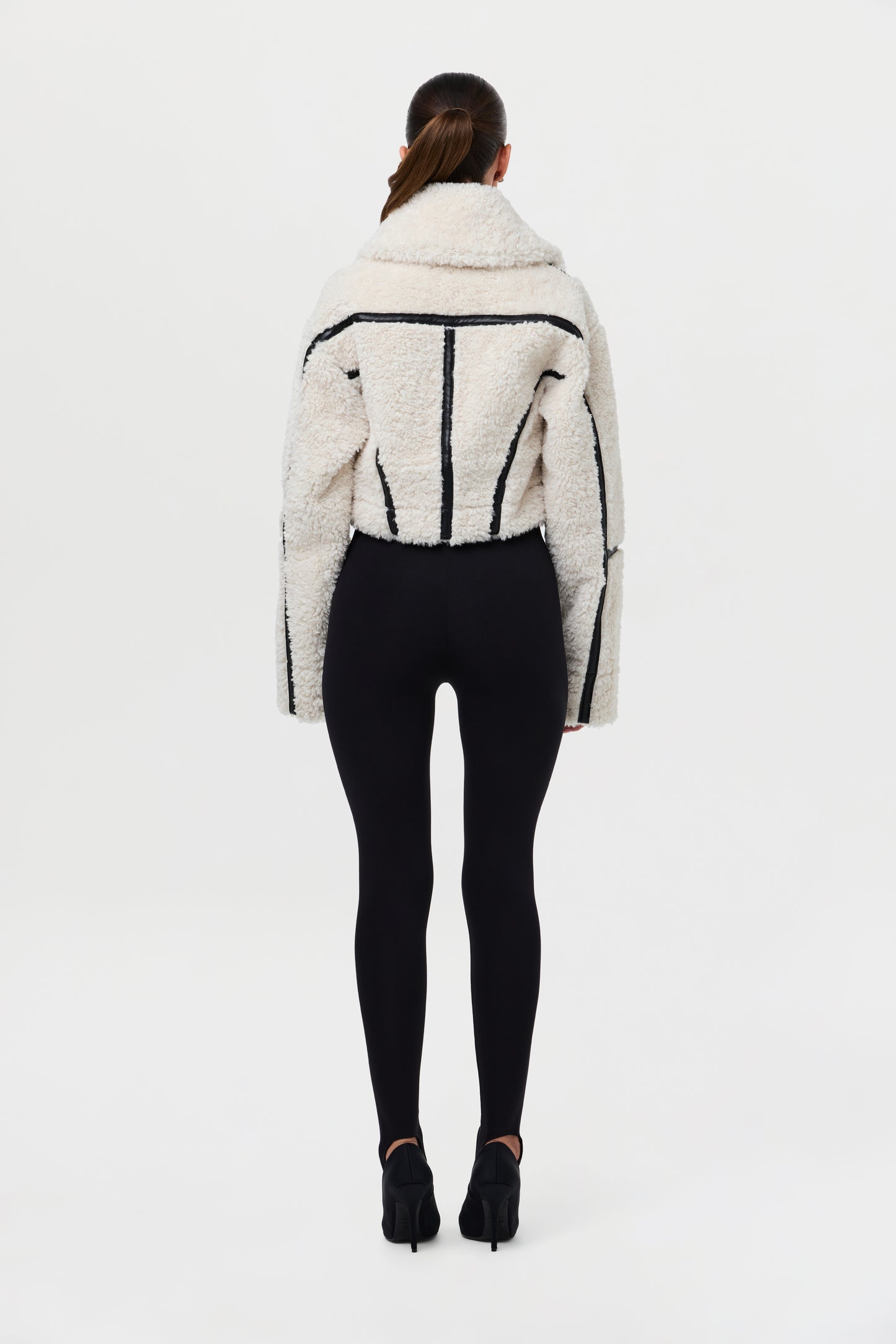 Reversible Vegan Leather Sherpa Jacket