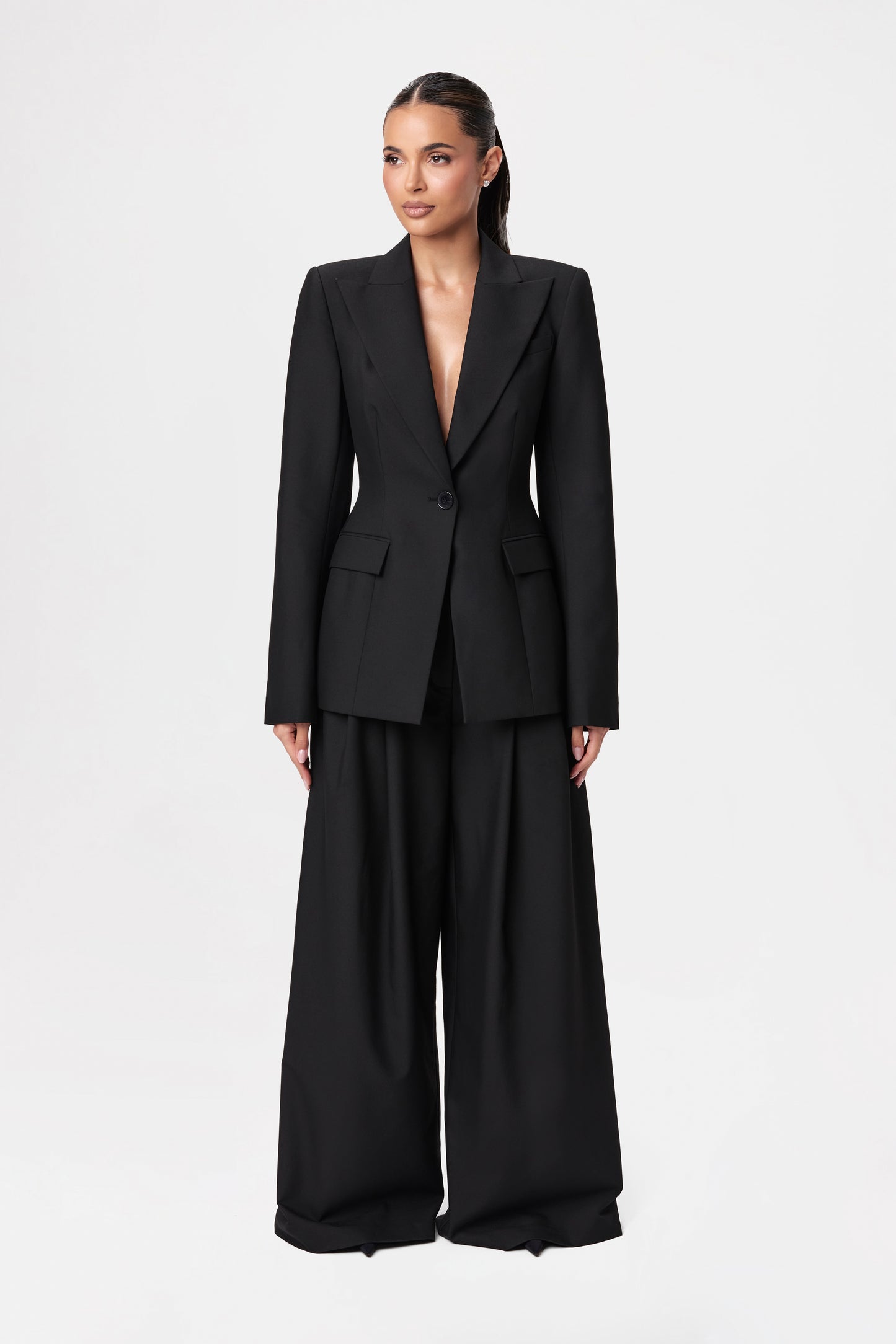 Power Shoulder Suited Blazer