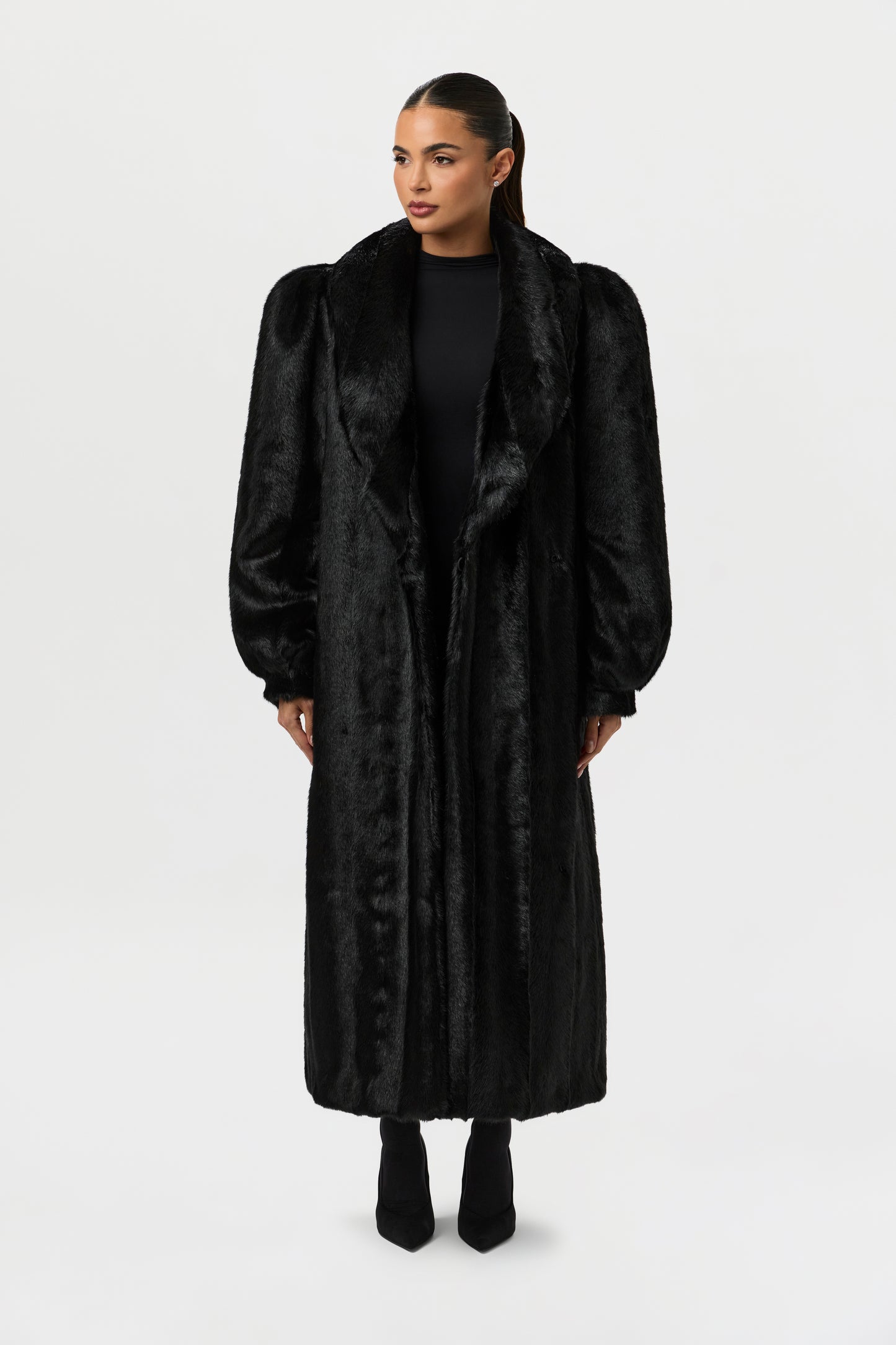 Faux Mink Long Coat