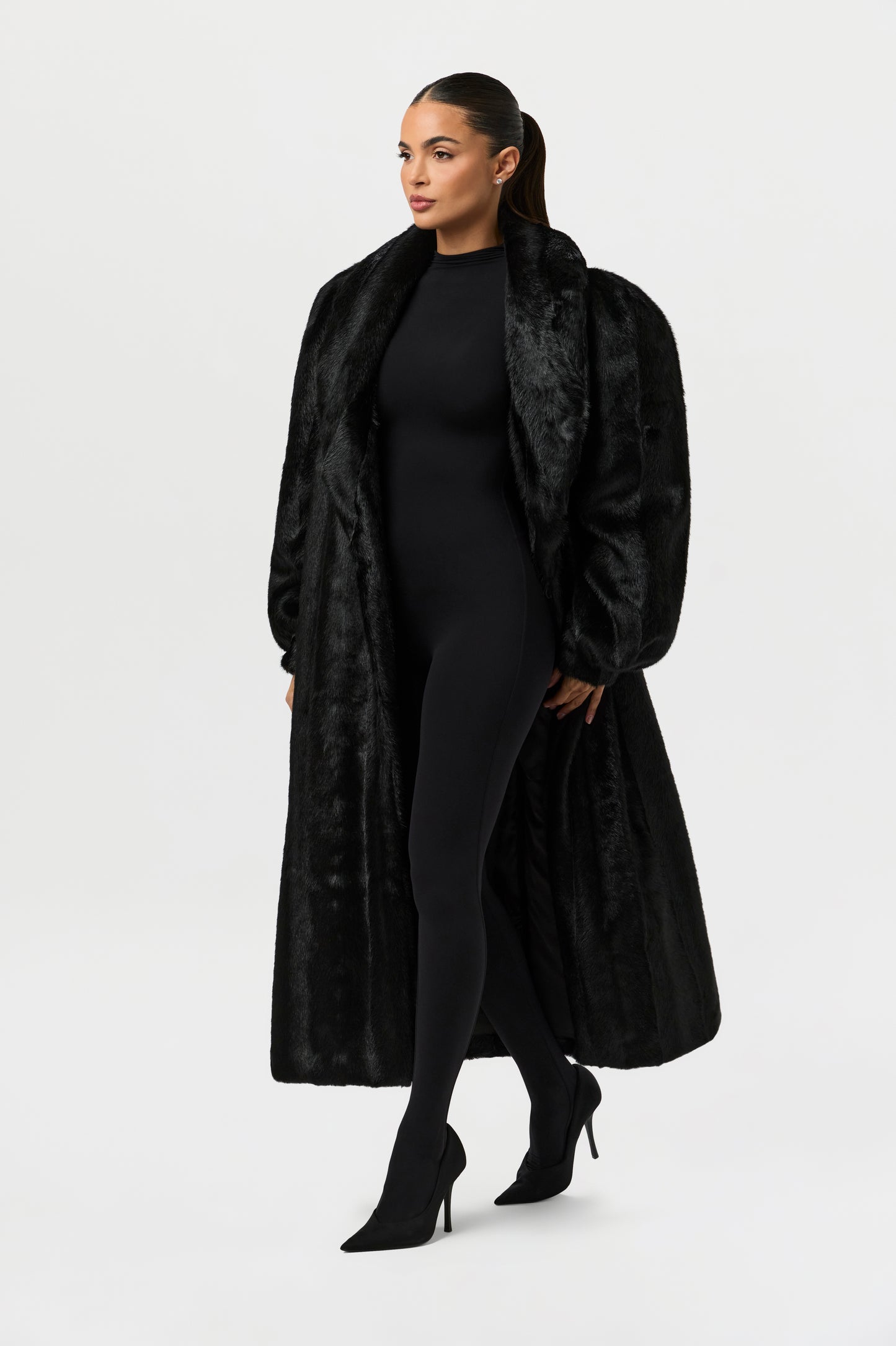 Faux Mink Long Coat