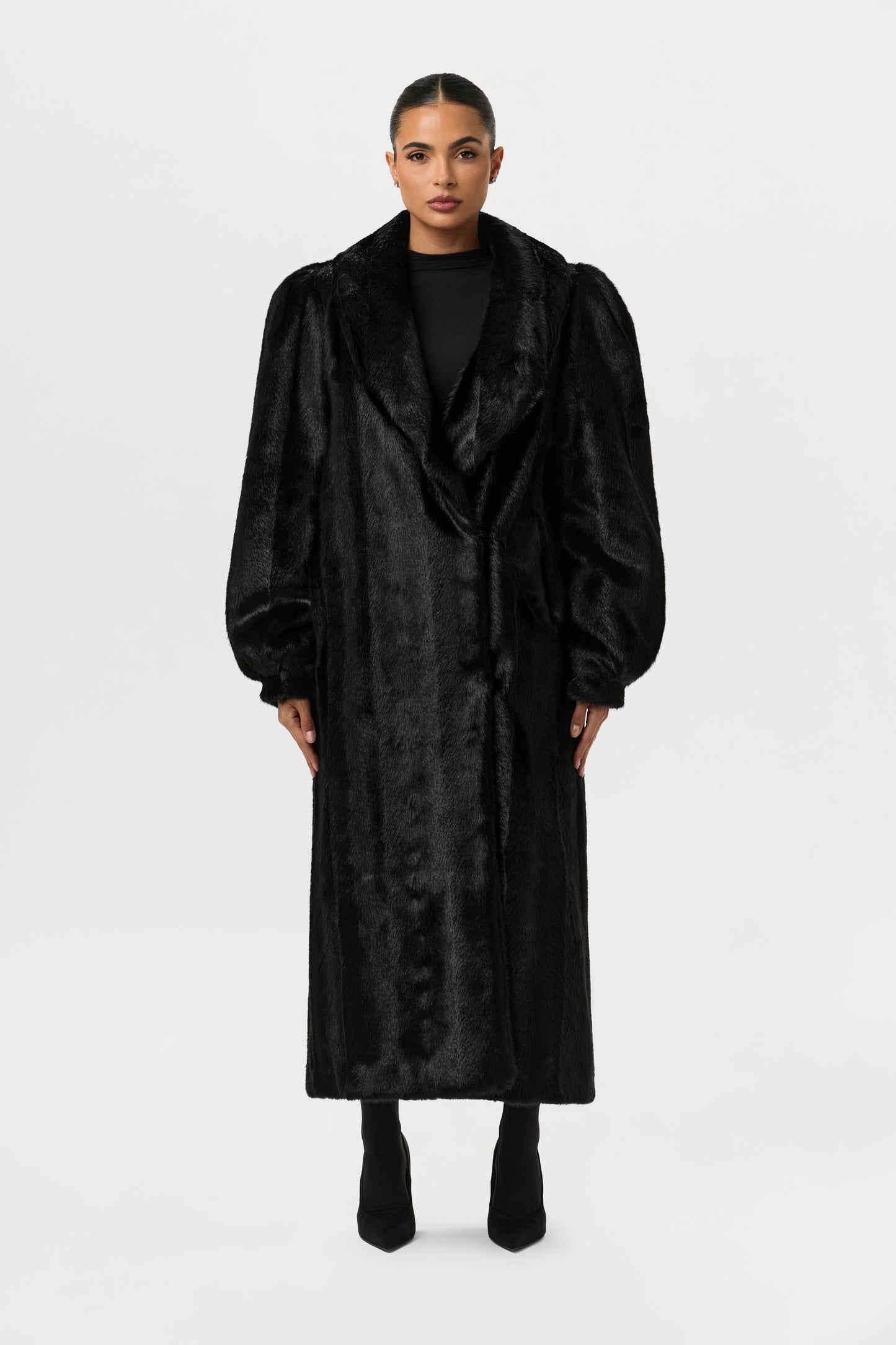 Faux Mink Long Coat