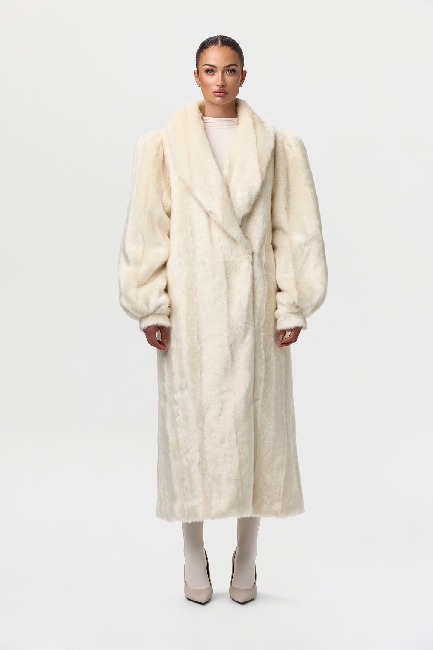 Faux Mink Long Coat