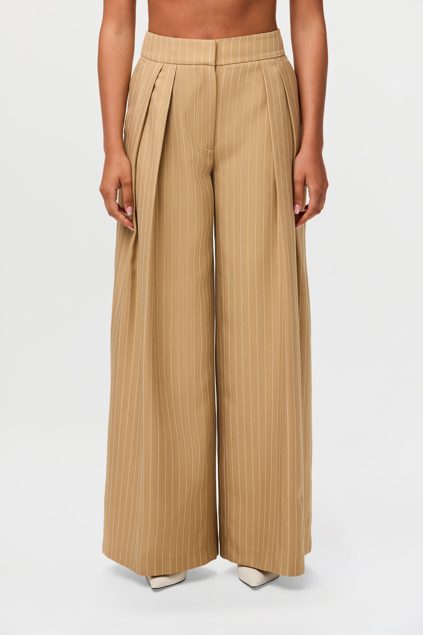 Pinstripe Suited Wide Leg Pant