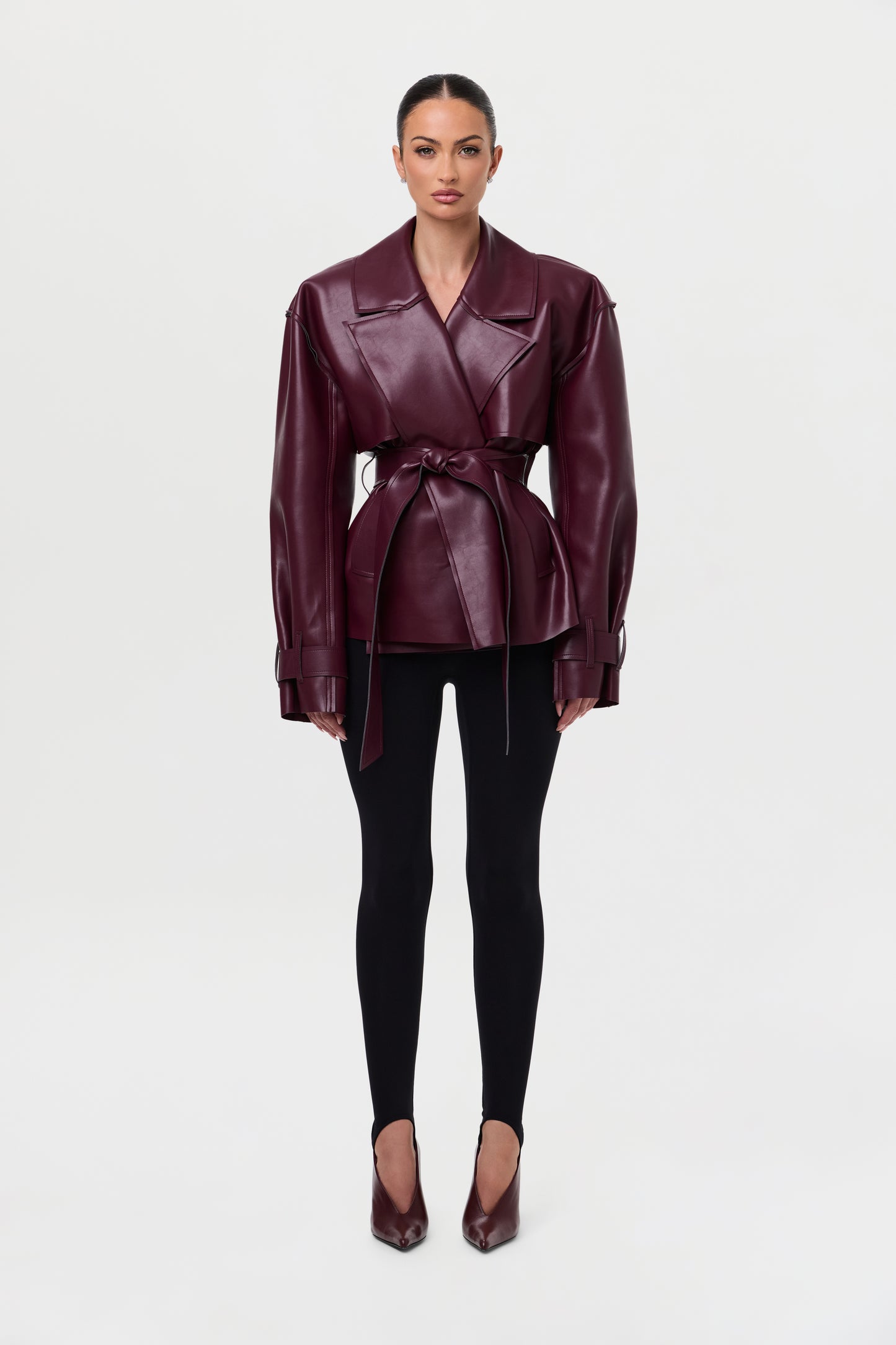 Vegan Leather Trench Jacket