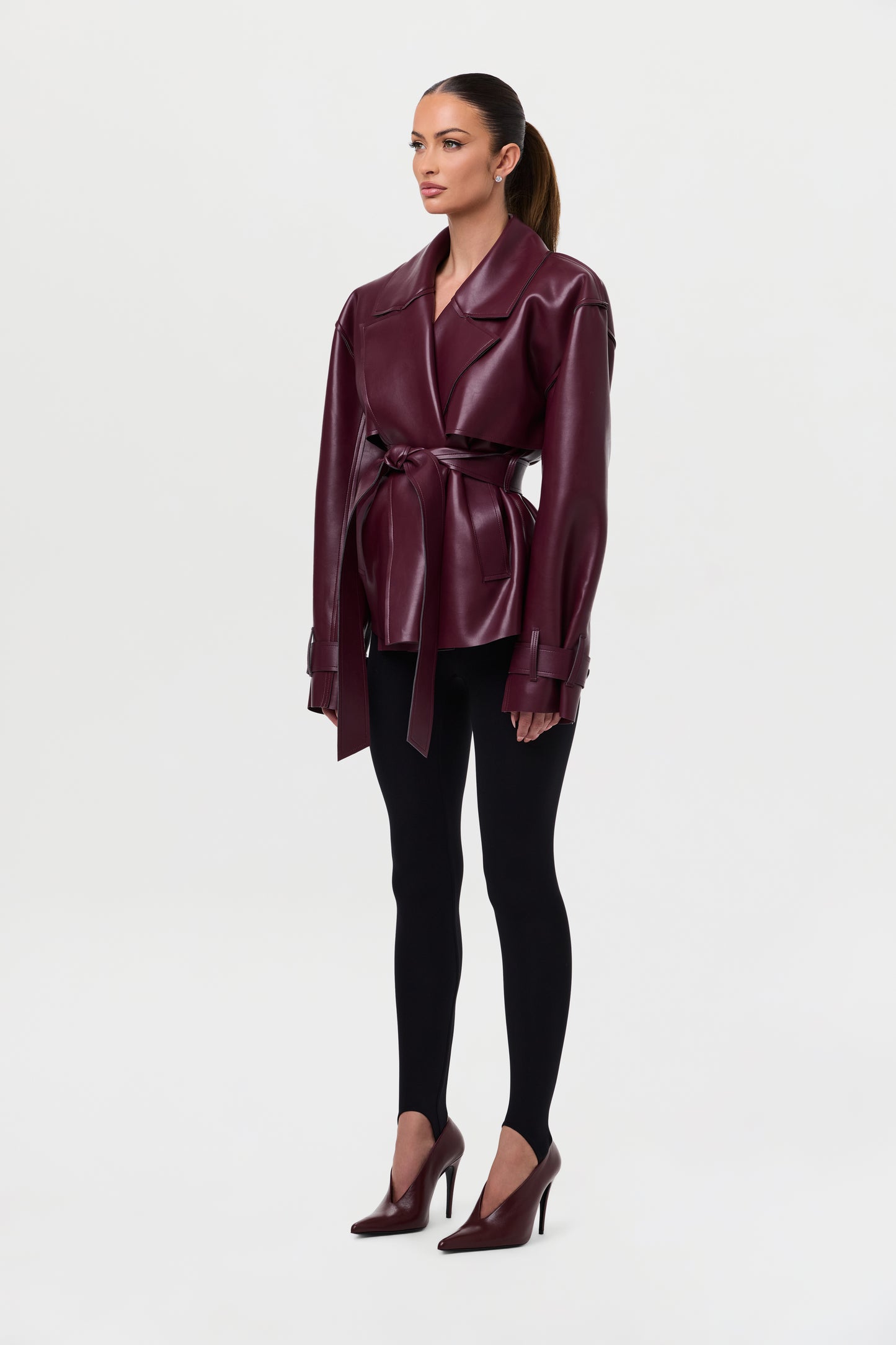 Vegan Leather Trench Jacket