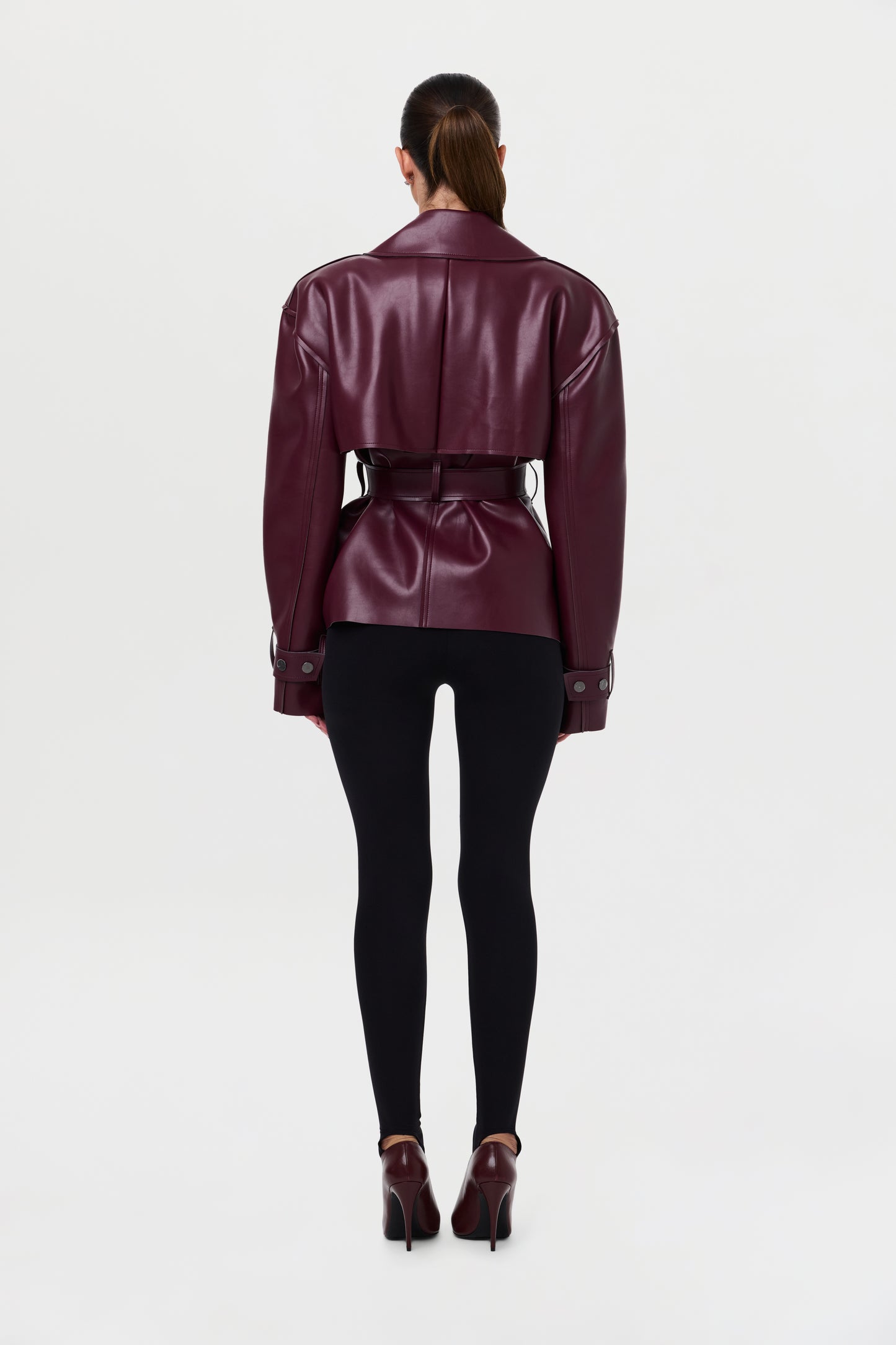 Vegan Leather Trench Jacket