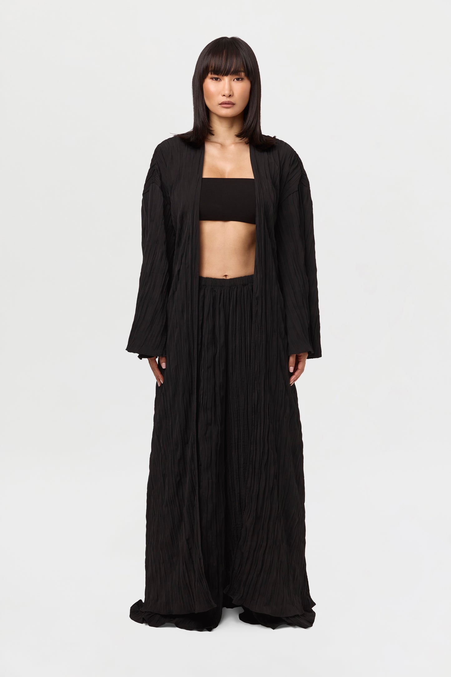 Plissé Belted Duster