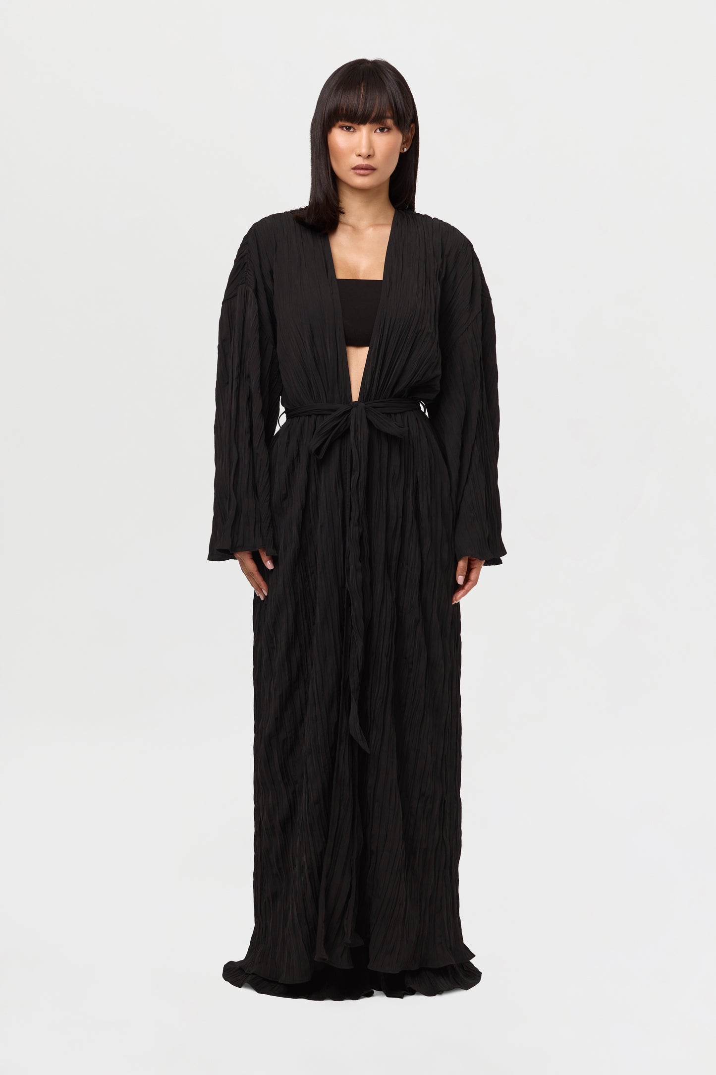 Plissé Belted Duster